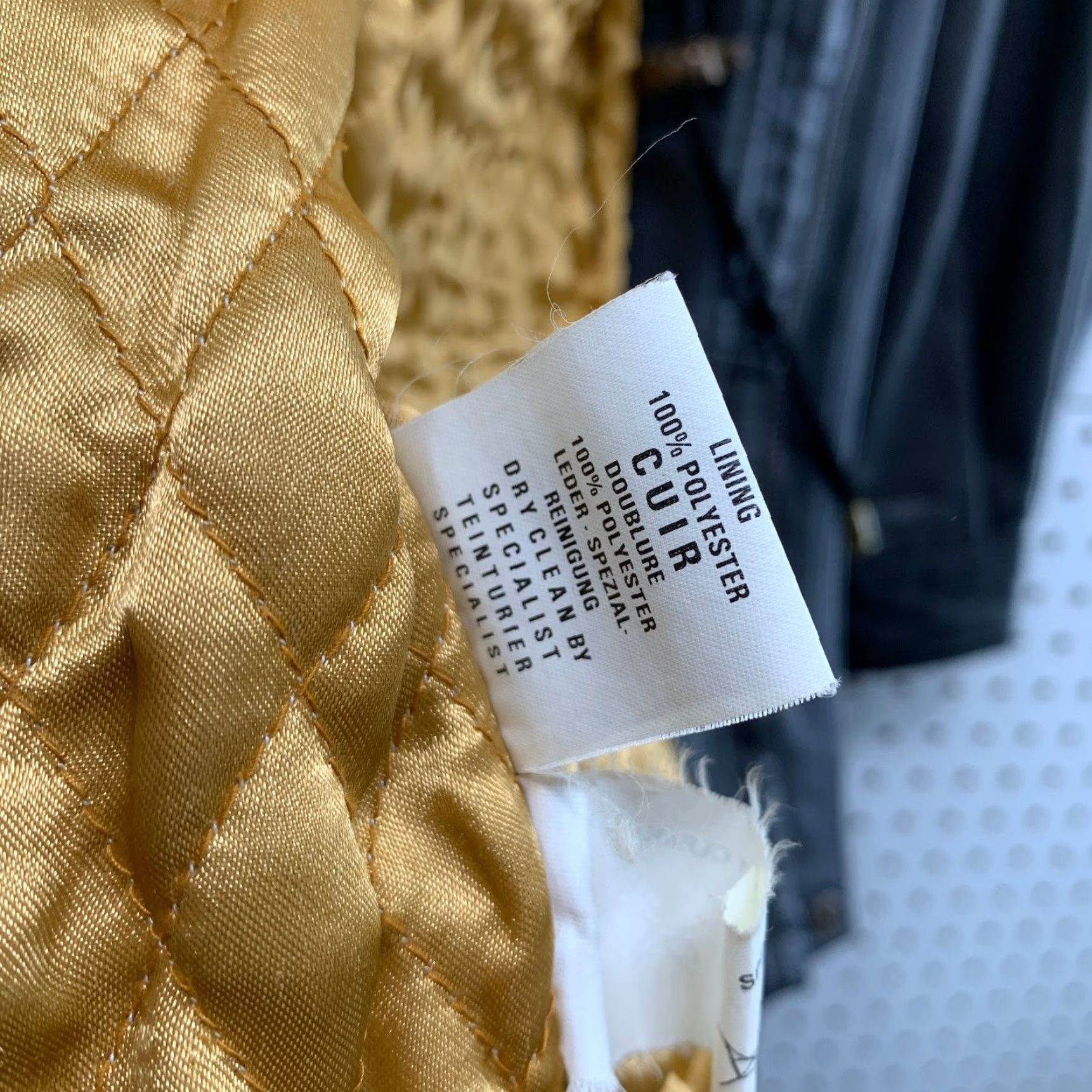 Vintage Echtes Leder Leather Car Coat Mens L Black Gold Quilt Lined Insulated Heavy Size US L / EU 52-54 / 3 - 7 Thumbnail