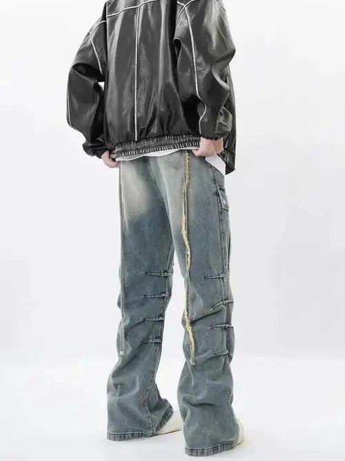 VIBE Retro Heavy Duty Washed Multi-Pocket Cargo Jeans Size US 32 / EU 48 - 2 Thumbnail