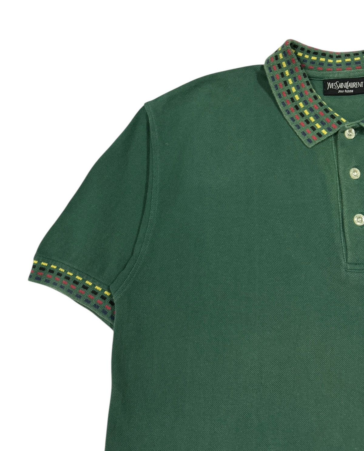 Vintage Vtg🔥90’s YvesSaintLaurent Ysl Embroidery Pocket Polo Tee Size US L / EU 52-54 / 3 - 7 Thumbnail