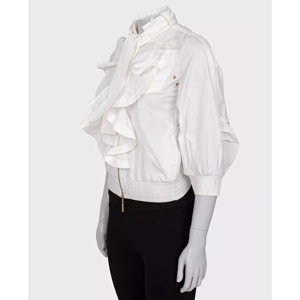 Roberto Cavalli Roberto Cavalli White Ruffled Jacket - Size M Size M / US 6-8 / IT 42-44 - 2 Thumbnail