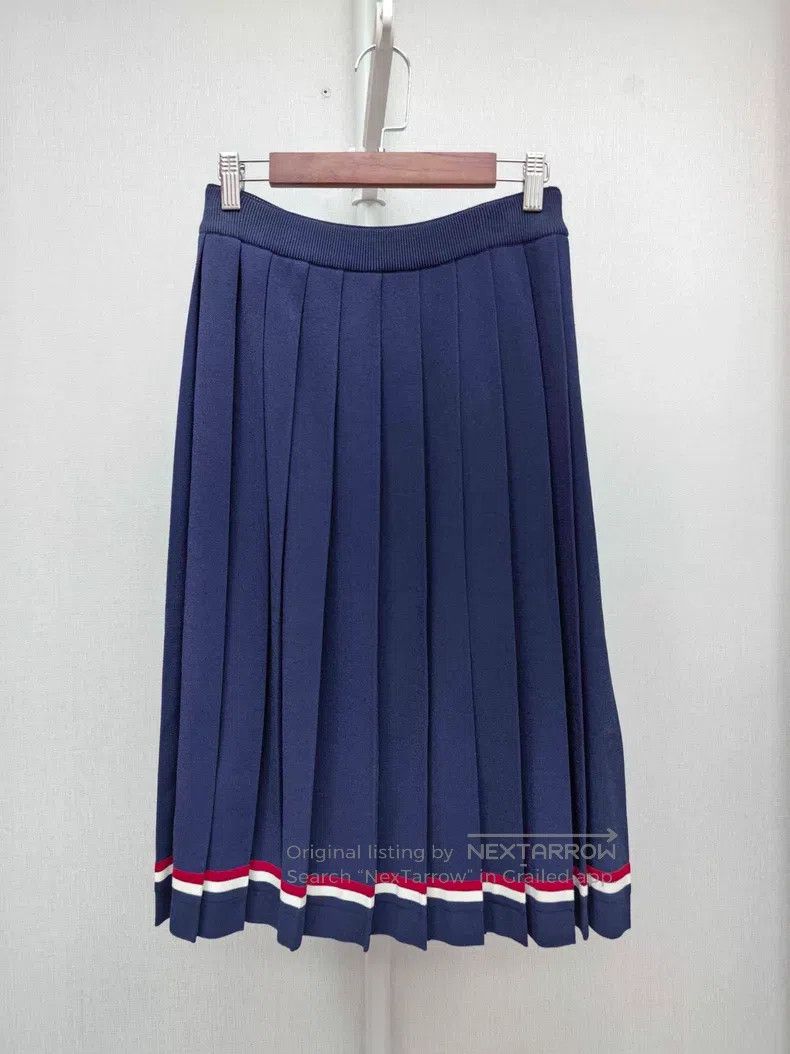 Thom Browne Thom Browne Navy Blue Knit Pleated Skirt Size 26" / US 2 / IT 38 - 1 Thumbnail