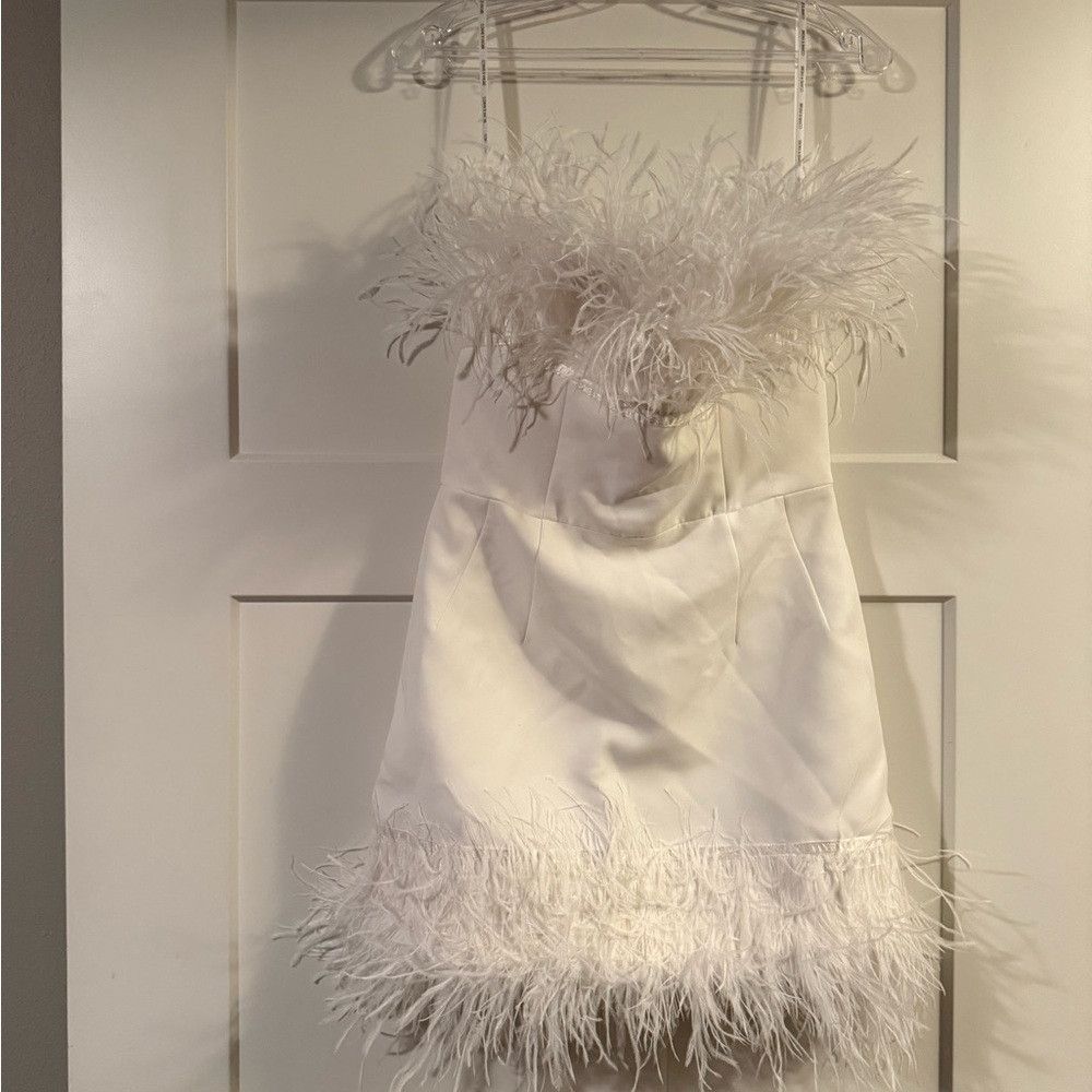 Bronx and Banco Bronx and Banco Lola Feather Mini Dress US 8 Size S / US 4 / IT 40 - 6 Thumbnail