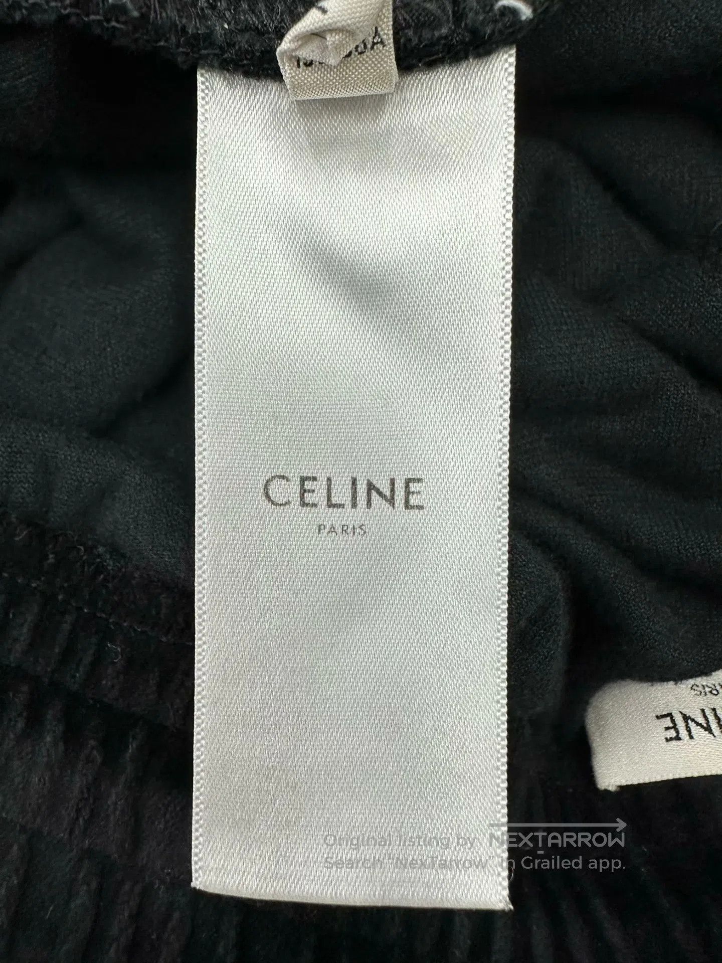 Celine CELINE size M Black Triumph Gate Logo Velvet Casual Pants| Size US 27 - 4 Thumbnail