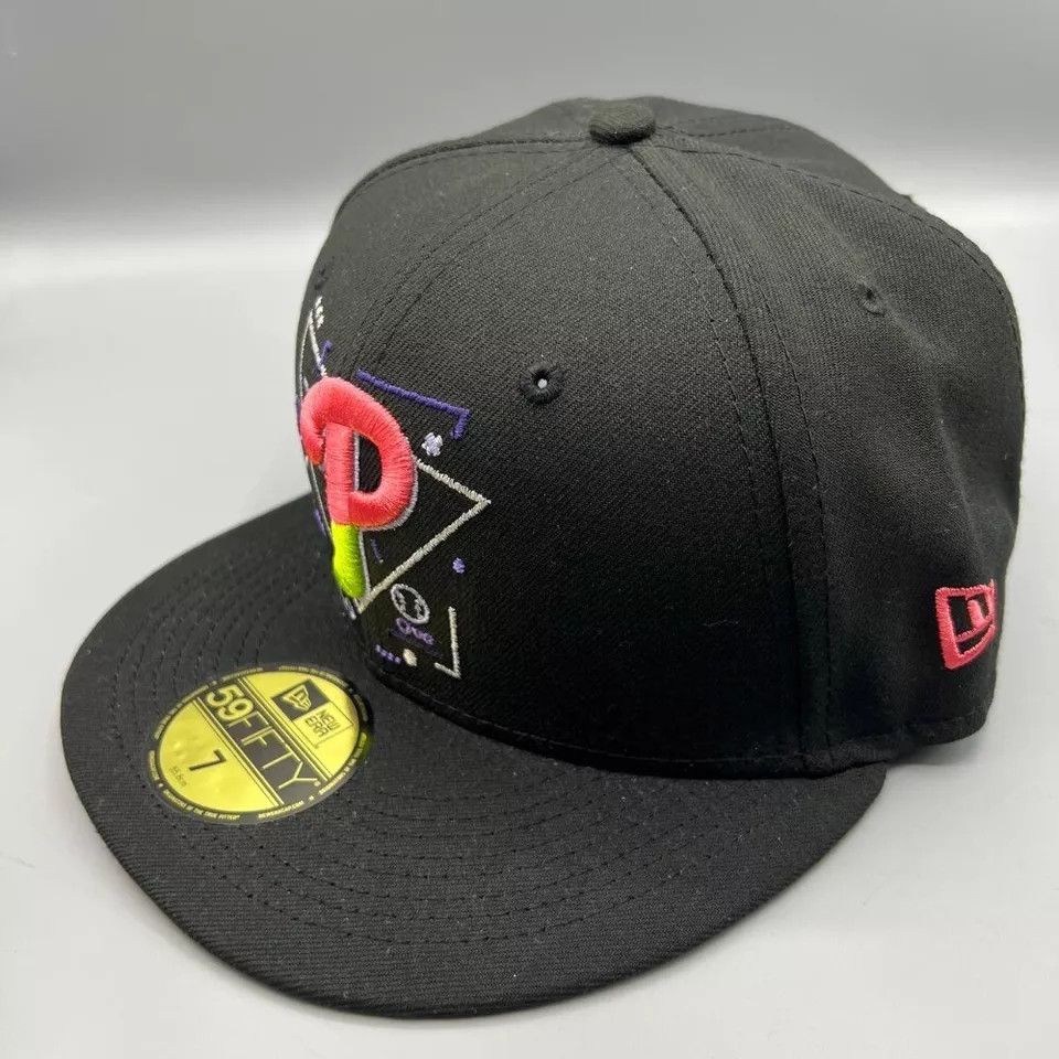 New Era Philadelphia Phillies Hat Men 7 59Fifty New Era MLB Fitted Size ONE SIZE - 3 Thumbnail