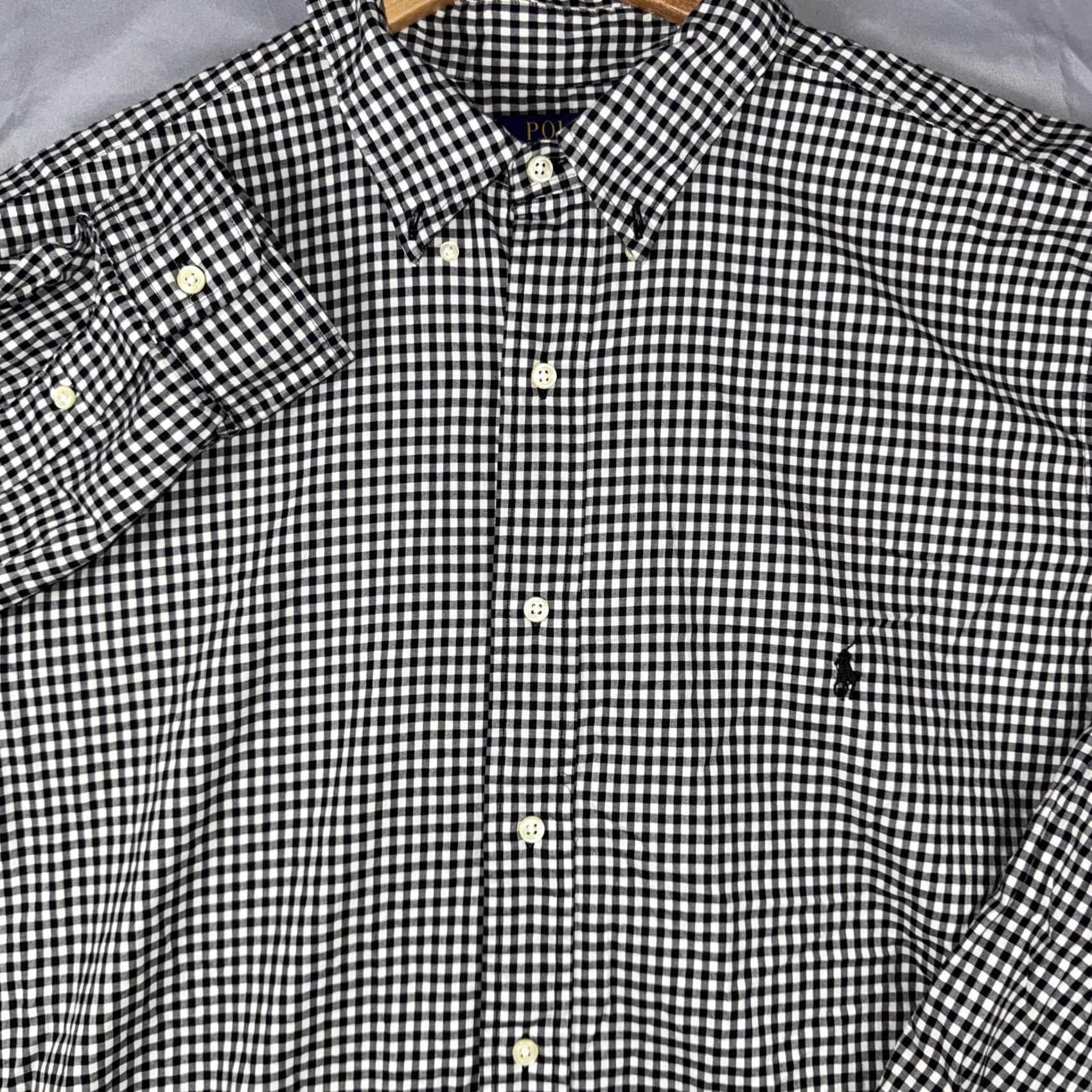 Polo Ralph Lauren Polo Ralph Lauren Shirt Men's 2XLT Black White Check Button-Down Long Sleeve Polo Pony Embroidered Casual Button-Up Shirt Size US XXL / EU 58 / 5 - 6 Thumbnail