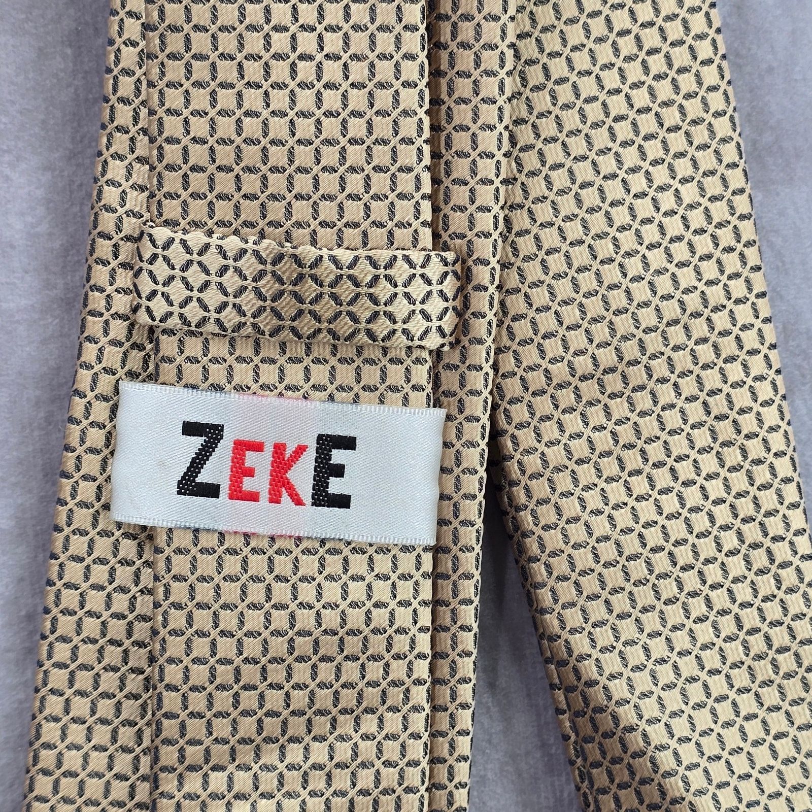 Other Zeke Gold Gray Square Silk Executive Neck Tie Men's Size 30 - 4 Thumbnail