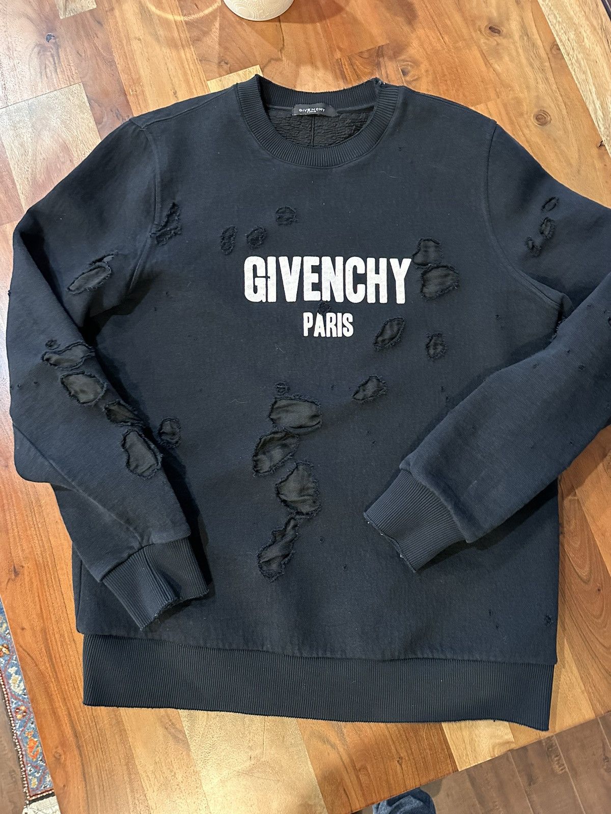 Givenchy distressed sweatshirt best sale