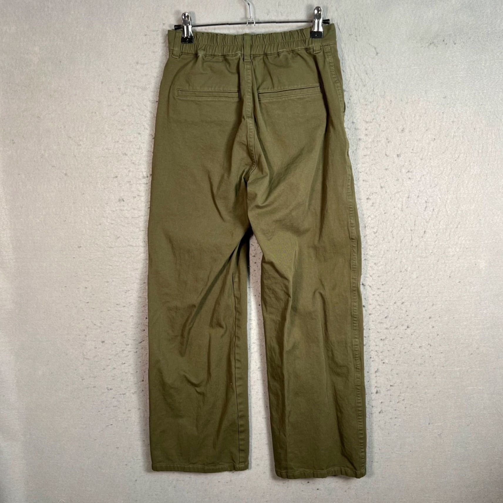 Muji MUJI Womens Small Olive Green High-Waisted Wide-Leg Chino Pants Shirt Pant? Size 42" / US 20 - 2 Thumbnail