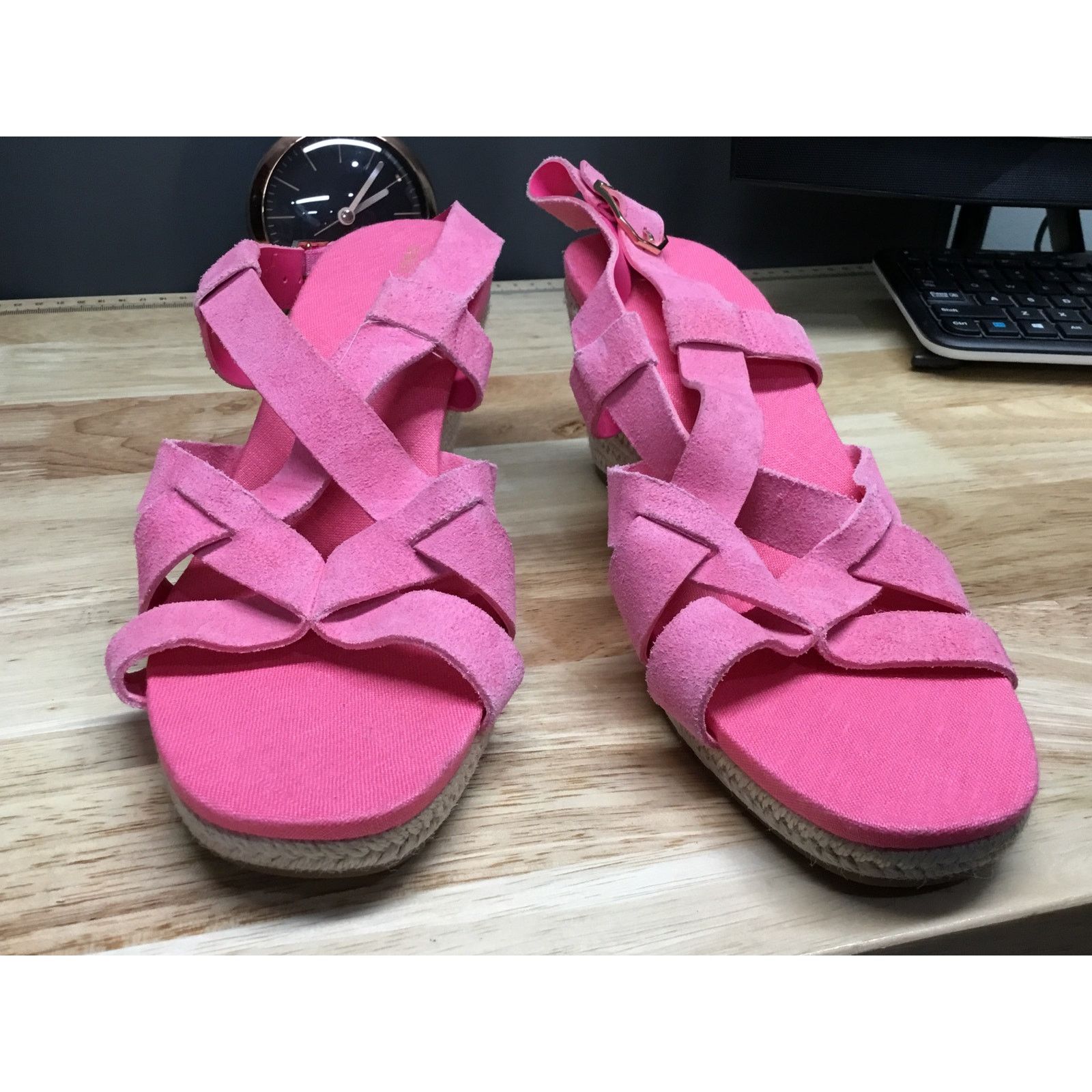 Cole Haan Cole Haan Crystal Espadrille Sandals Women's 10 Pink Suede Size US 10 / IT 40 - 1 Thumbnail