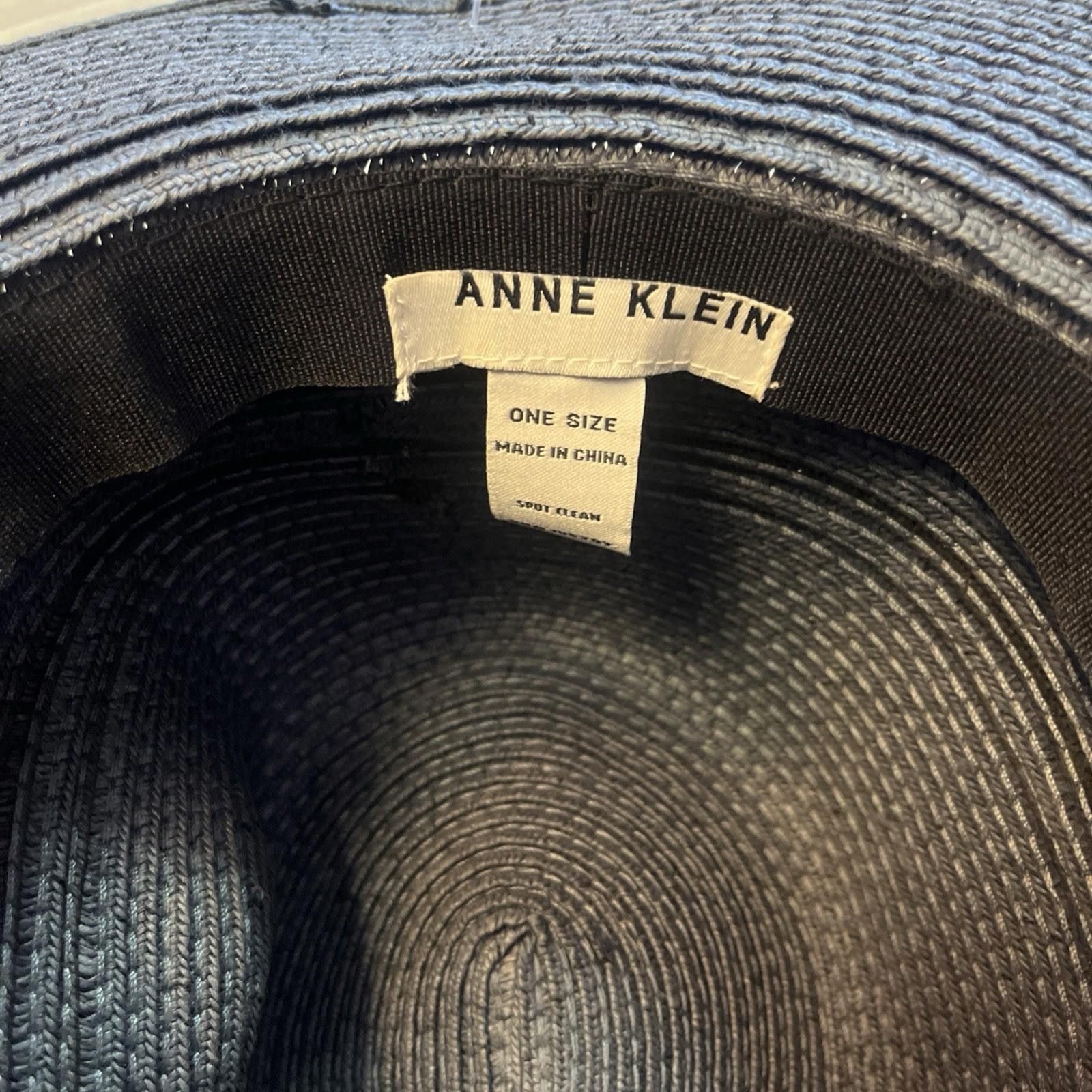 Other New Anne Klein Blue Floppy Brim Straw Hat Size ONE SIZE - 6 Thumbnail
