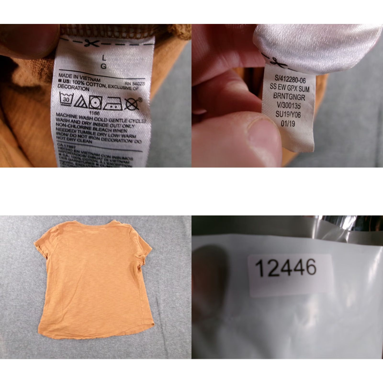 Old Navy OLD NAVY T-Shirt Women Large Brown Solid Casual Short Sleeve Beach Love Size L / US 10 / IT 46 - 8 Thumbnail