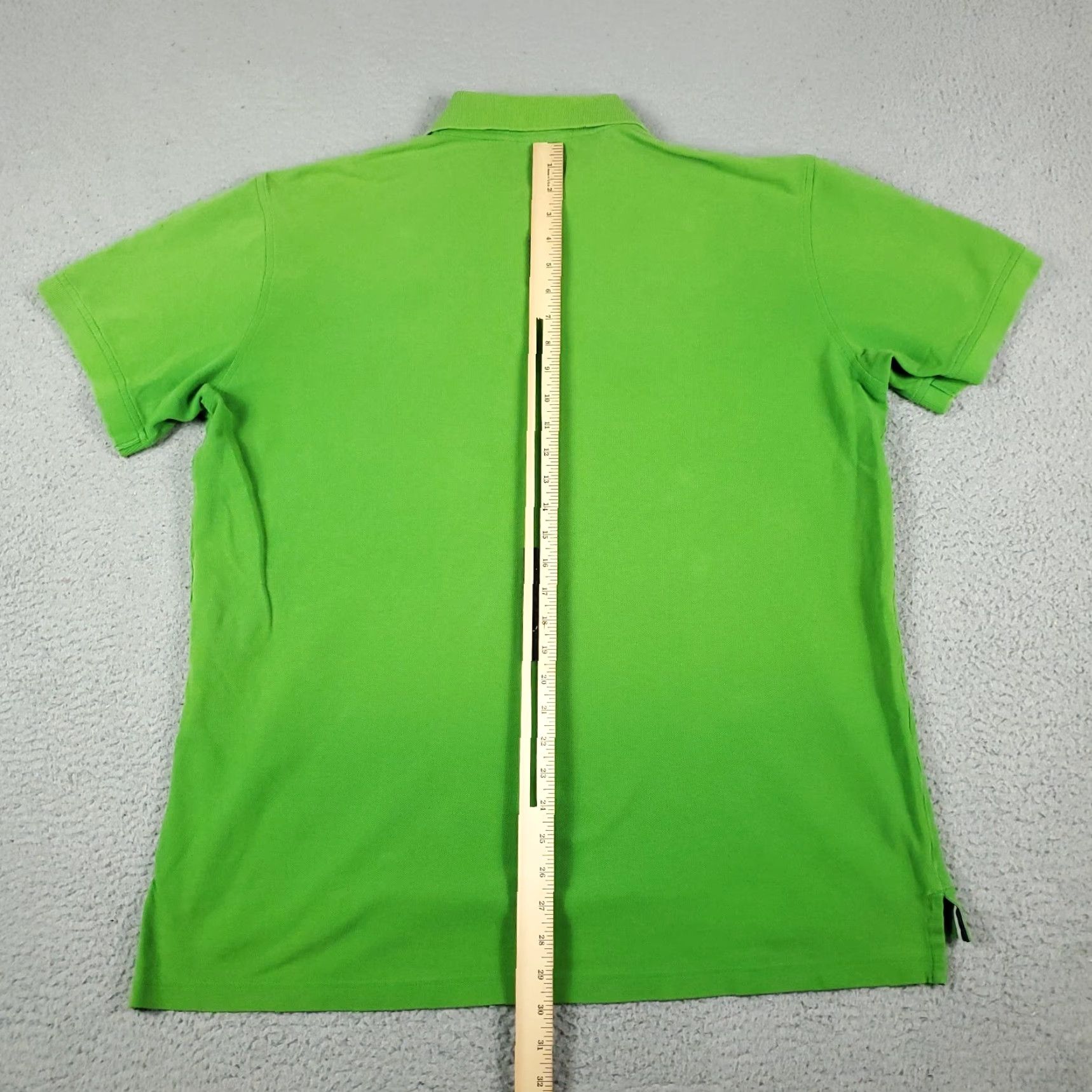 Express Express Polo Shirt Mens Medium Green Short Sleeve Logo Button 100% Cotton Solid All Seasons Stained Size US M / EU 48-50 / 2 - 6 Thumbnail