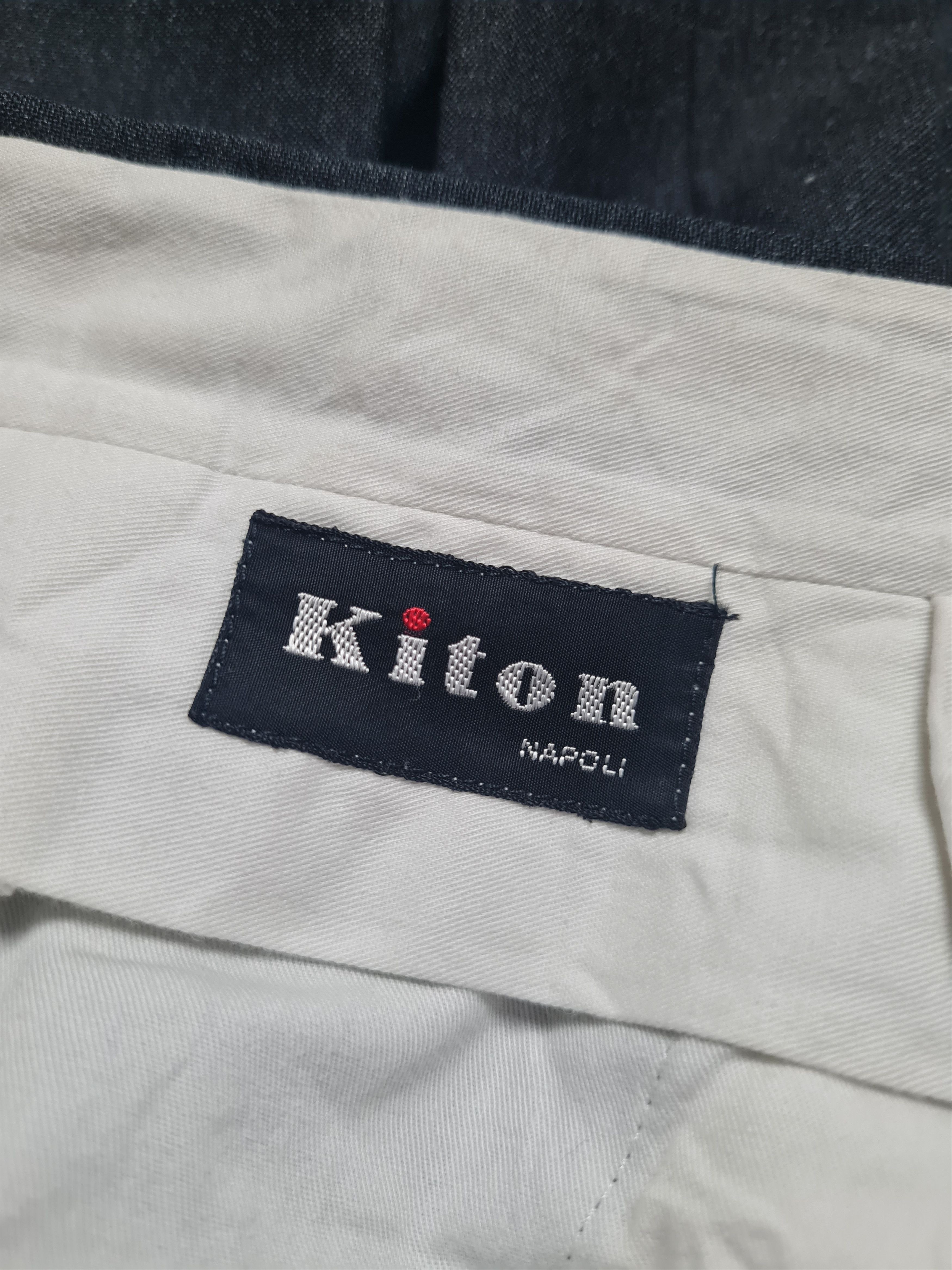 Kiton Kiton Napoli Charcoal Gray-Black Premium Wool Dress Trouses Size US 38 / EU 54 - 21 Thumbnail