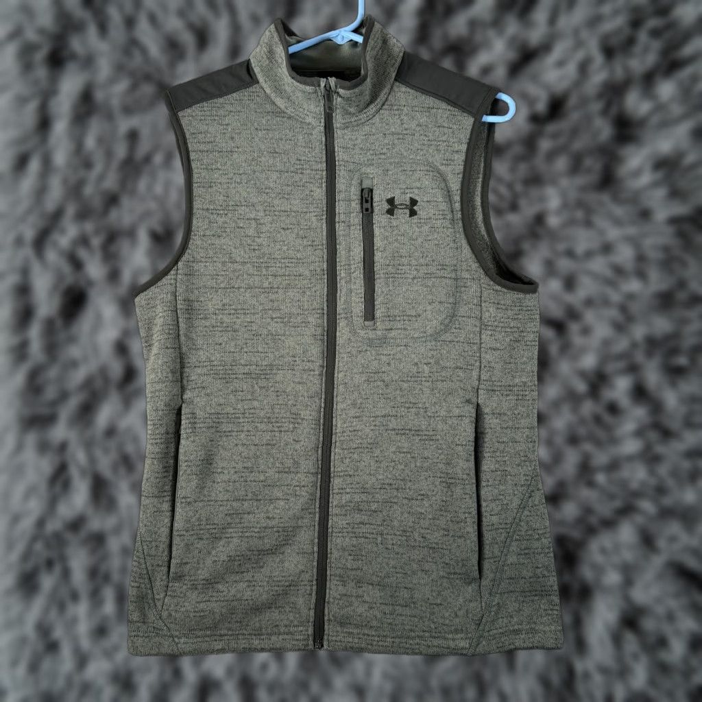 Under Armour Under Armour Vest Mens Small Green Heather Full Zip Sweater Fleece Chest Pocket Size US S / EU 44-46 / 1 - 1 Thumbnail