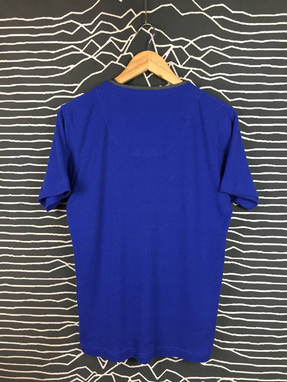 Mossimo Mossimo Blue Ribbed V-Neck Henley Layered Contrast Trim Tee Size US L / EU 52-54 / 3 - 4 Thumbnail