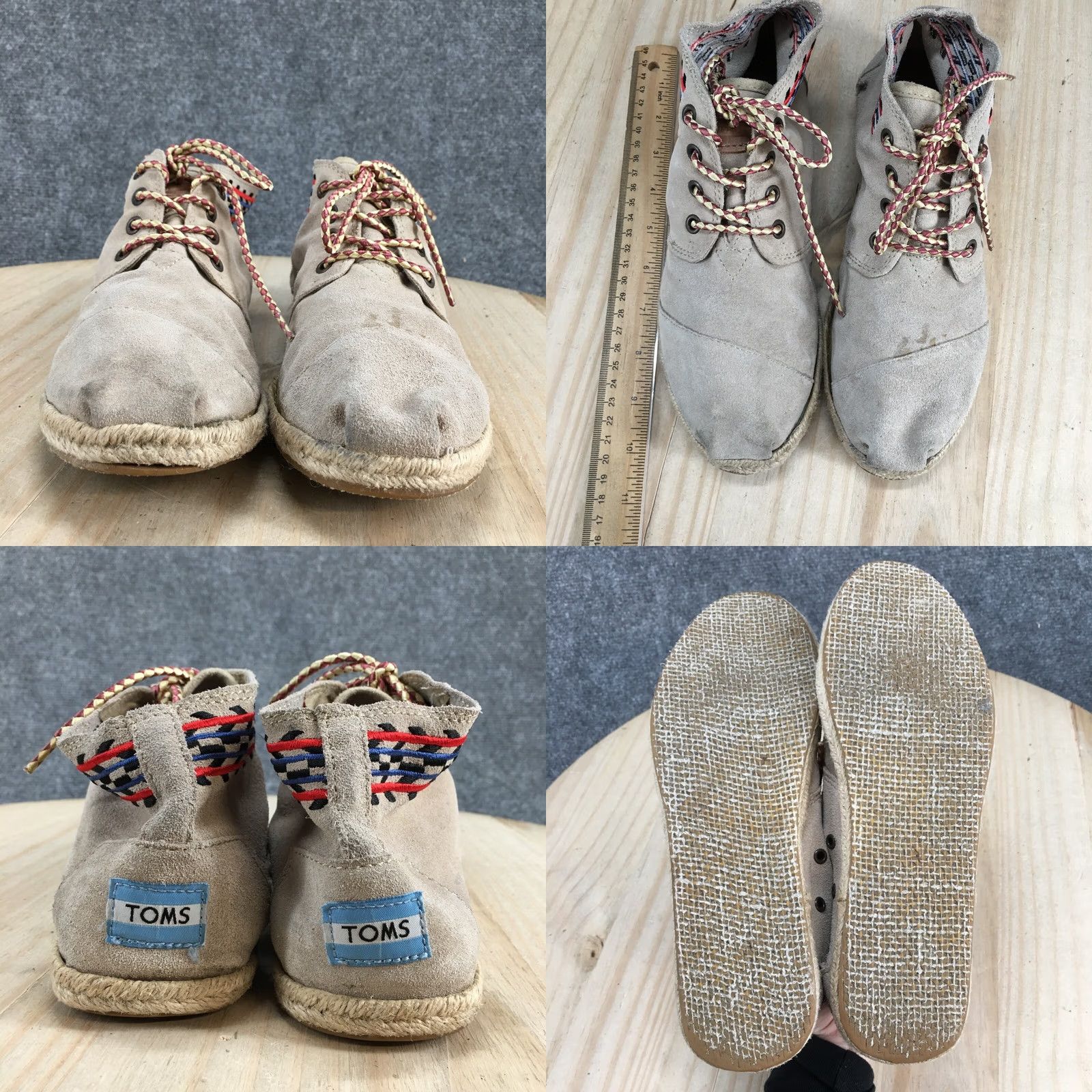 Toms Toms Boots Womens 8 Espadrille Flats Lace Up Desert Chukka 311211 Brown Suede Size US 8 / IT 38 - 8 Thumbnail