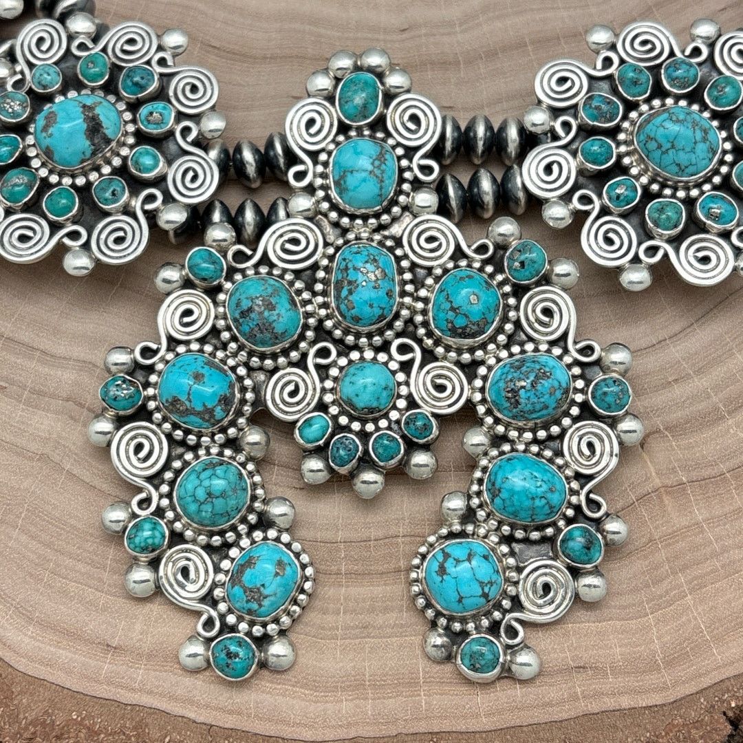 Native TONYA JUNE RAFAEL Navajo Turquoise Squash Blossom Necklace Size ONE SIZE - 2 Thumbnail