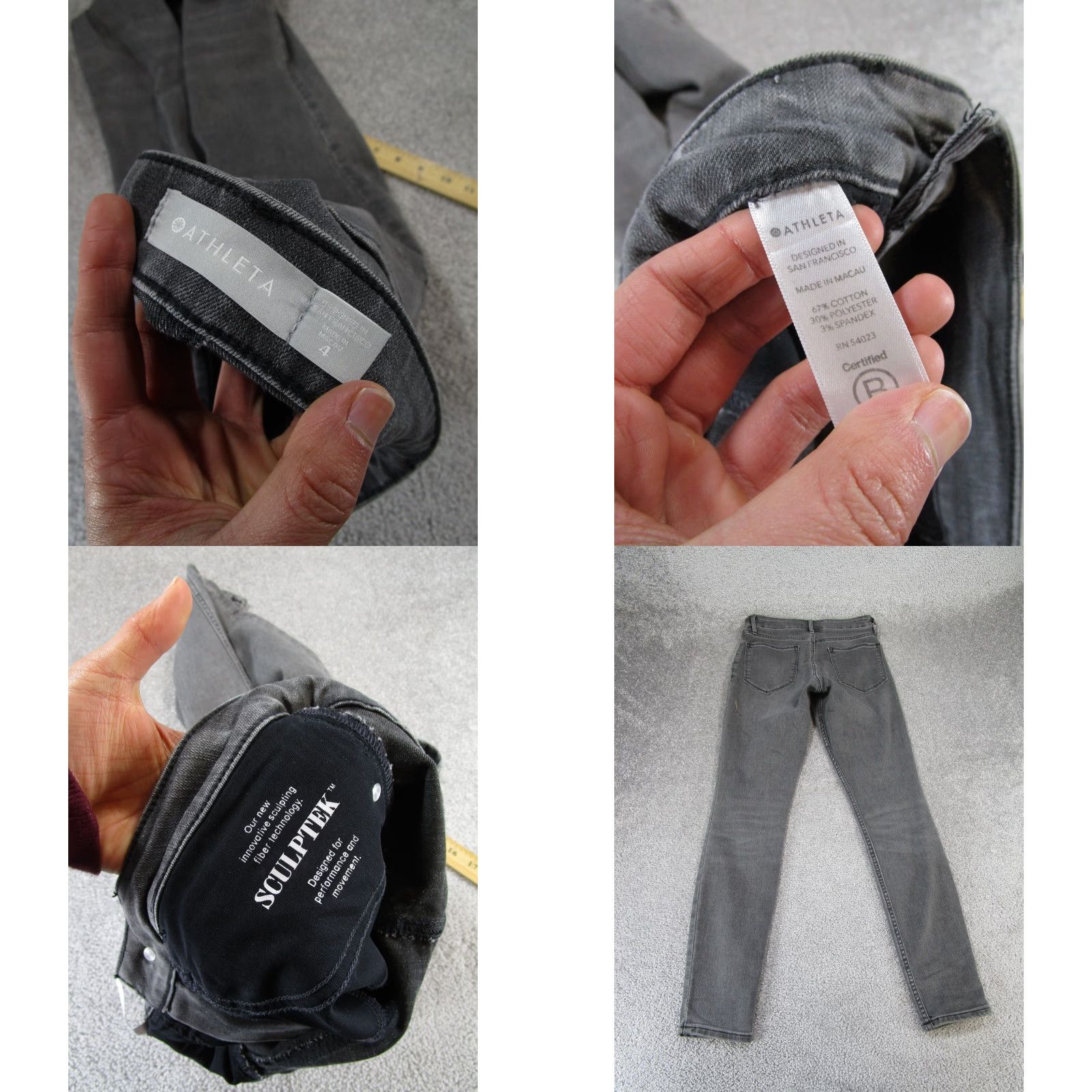 Athleta VINTAGE Athleta Womens Jeans Skinny Mid Rise 4 Gray Denim 2010s Size 27" / US 4 / IT 40 - 8 Thumbnail
