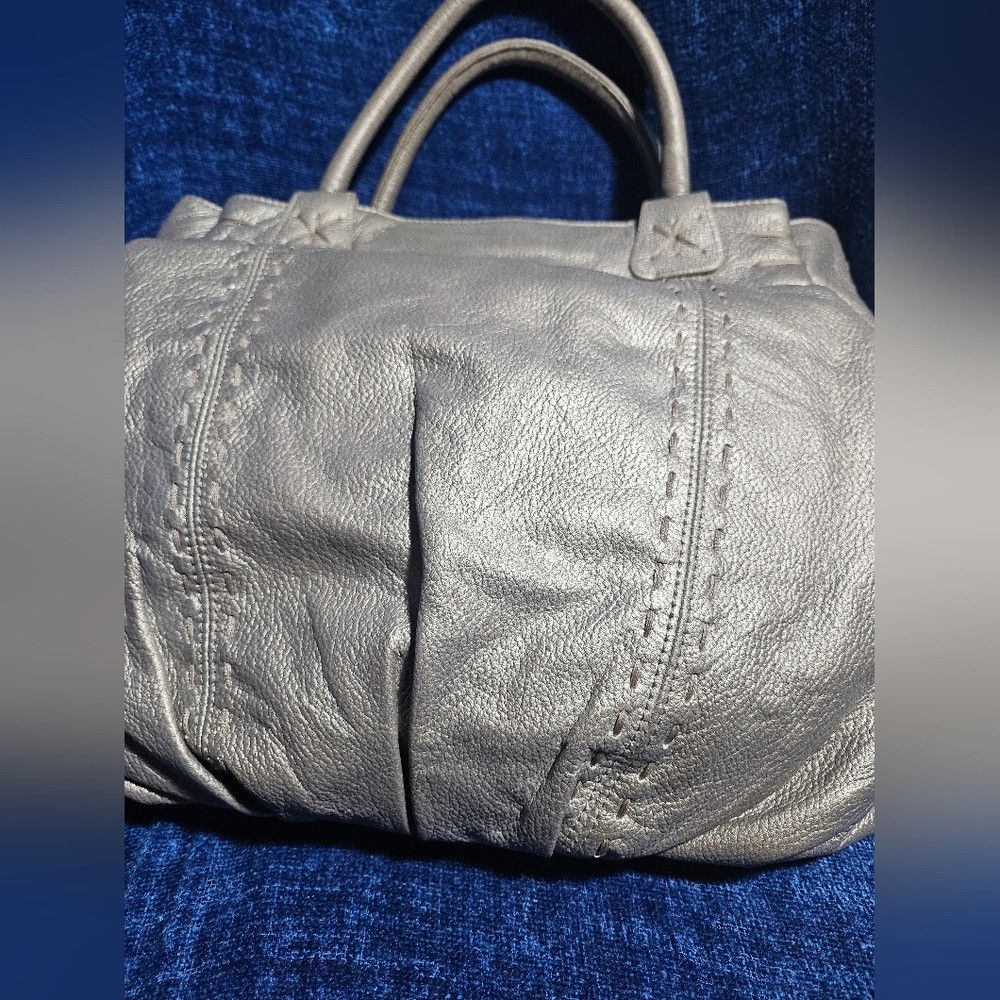 Vintage Y2K Carlos Falchi Silver Hobo Leather Handbag Tote Size ONE SIZE - 7 Thumbnail