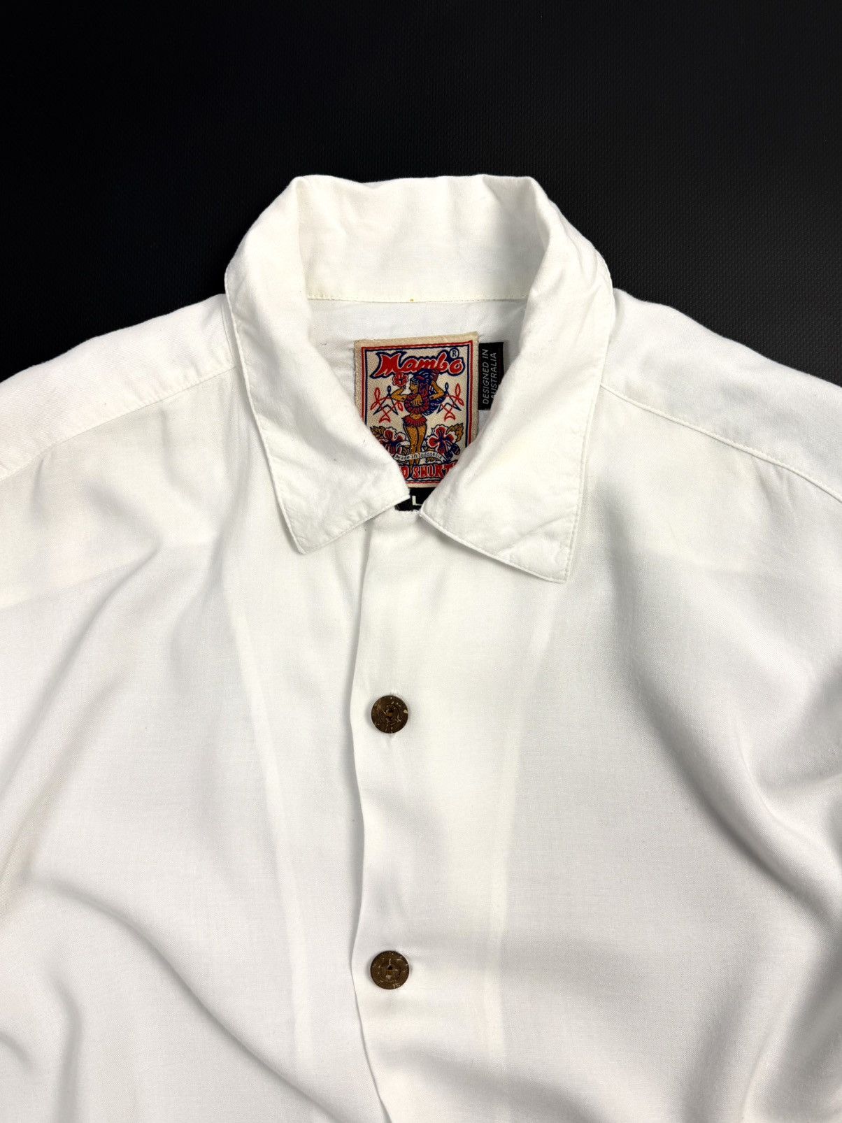 Mambo 90s Mambo Vintage Button Up Shirt White Flame Print Y2K Size US L / EU 52-54 / 3 - 10 Thumbnail