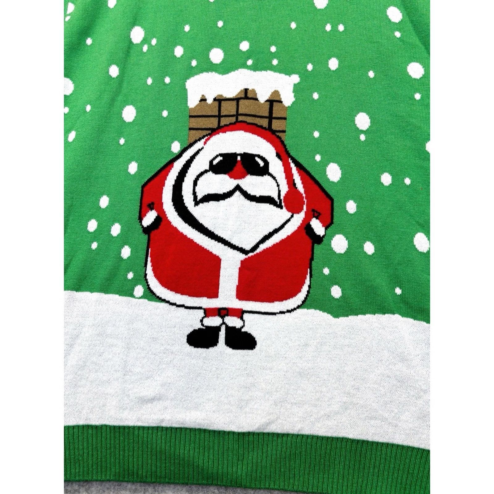 Vintage Santa Warrior Green Christmas Jumper Size 5XL Mens New With Defects Xmas Festive Style Pullover Size US XXL / EU 58 / 5 - 3 Thumbnail