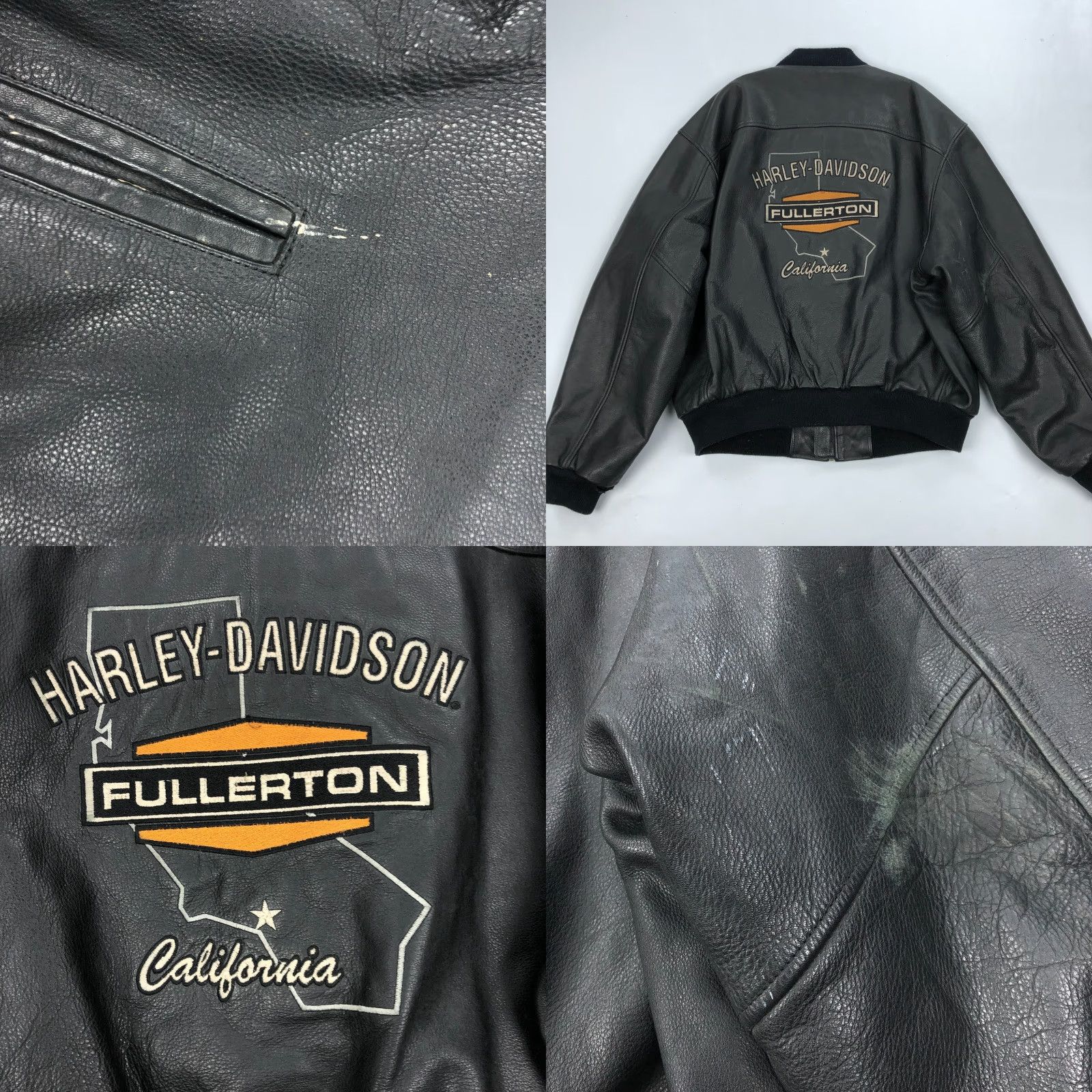 Harley Davidson Harley-Davidson Jacket Mens 2XL Leather Zip Distressed Motorcycle Casual Winter Spring Fall Motorcycle Size US XXL / EU 58 / 5 - 9 Thumbnail