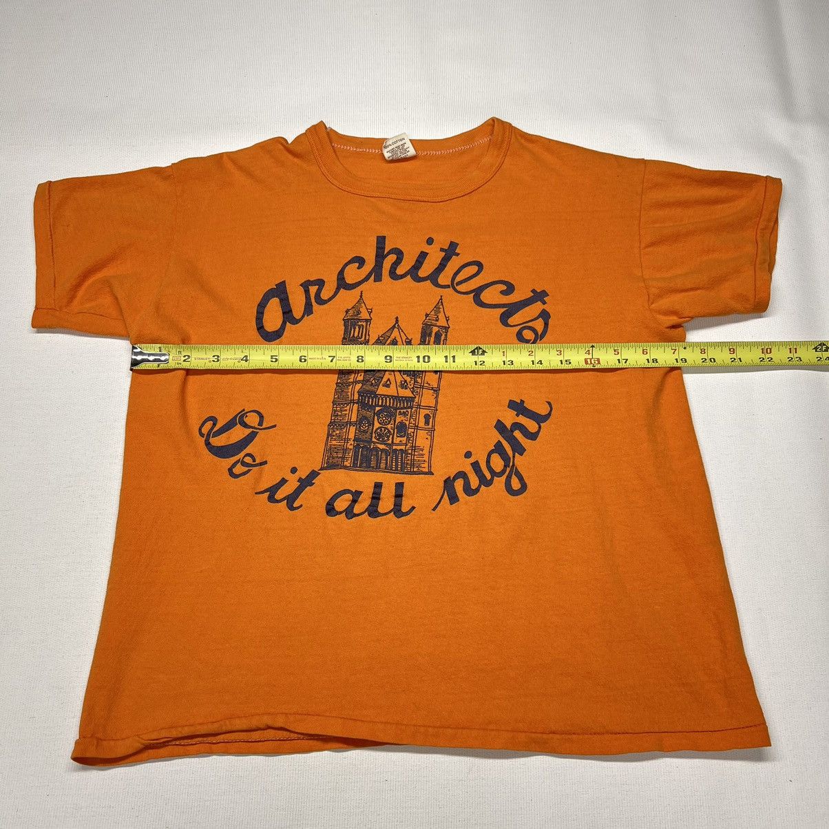 Russell Athletic × Vintage Russell Athletic Tee Shirt Orange Architect Single Stitch Size US M / EU 48-50 / 2 - 19 Thumbnail