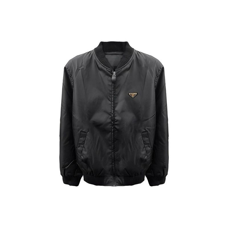 Prada Prada Black Logo Print Long Sleeve Jacket Size US L / EU 52-54 / 3 - 1 Thumbnail