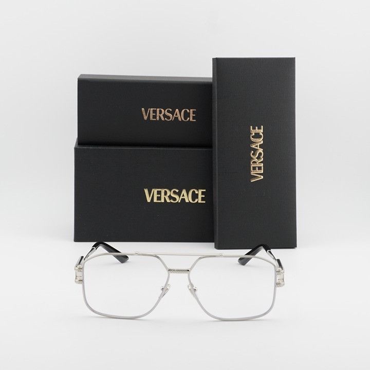 Versace Versace VE1302 1000 Eyeglasses Silver 59mm Aviator Frame Size ONE SIZE - 11 Thumbnail