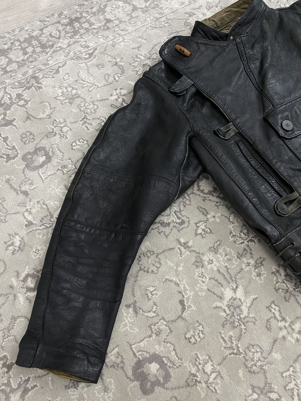 1940s 40s Swedish Army Motorcycle Leather Jacket Orebro