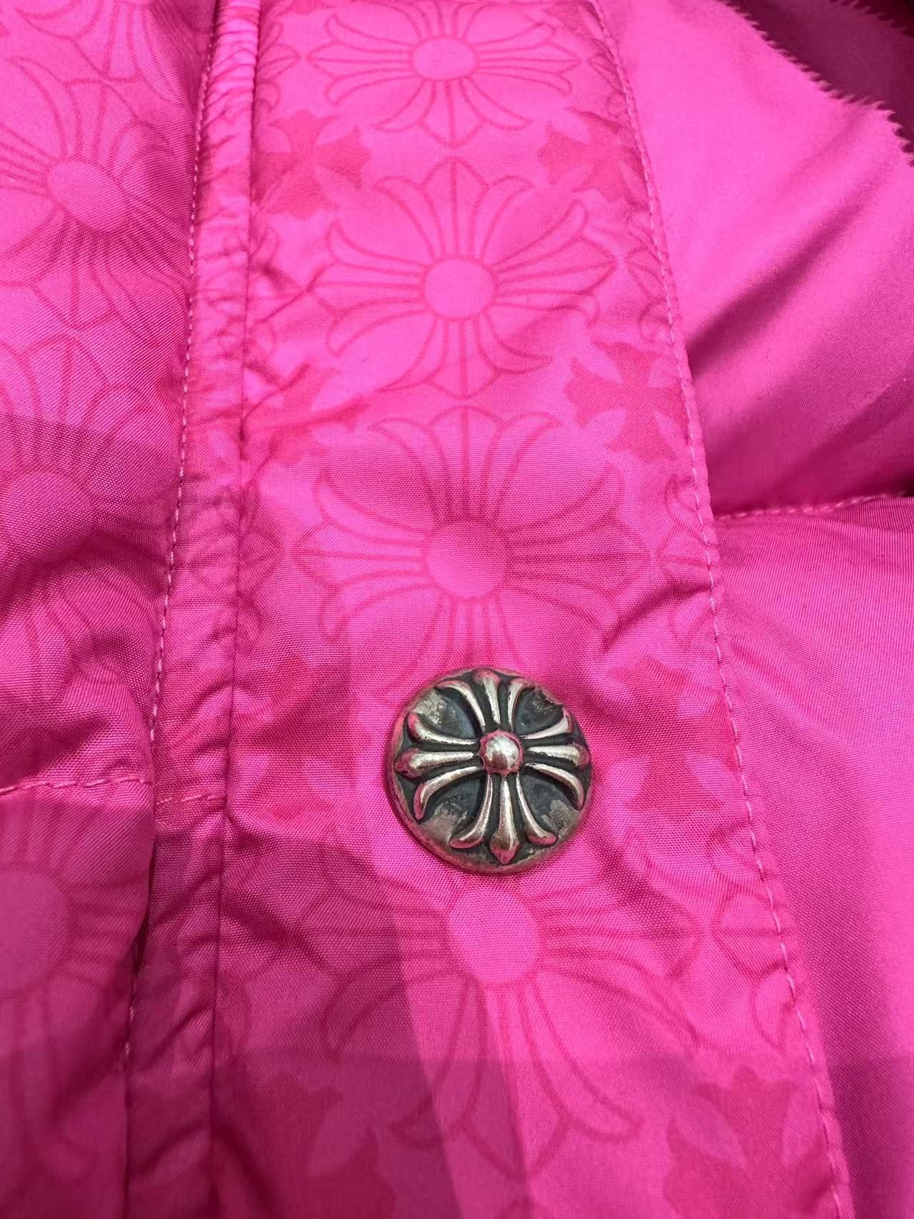 Chrome Hearts Women Pink Monogram Cropped Puffer Down Jacket