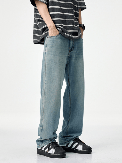Japanese Brand × Jean High street retro trend clanfit straight jeans light blue Size US 32 / EU 48 - 2 Thumbnail