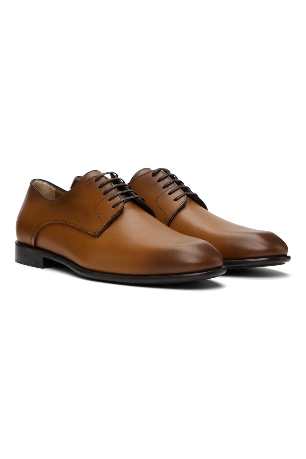 Salvatore Ferragamo Salvatore Ferragamo Calf Leather Lace-up Derbies Size US 11.5 / EU 44-45 - 1 Thumbnail