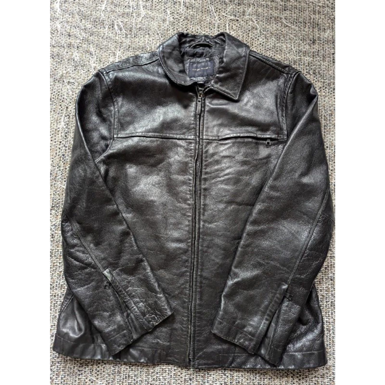 Banana Republic Banana Republic leather jacket XL black cowhide MOTORCYCLE jacket Mens XL Black leather Motorcycle Jacket Size US XL / EU 56 / 4 - 2 Thumbnail