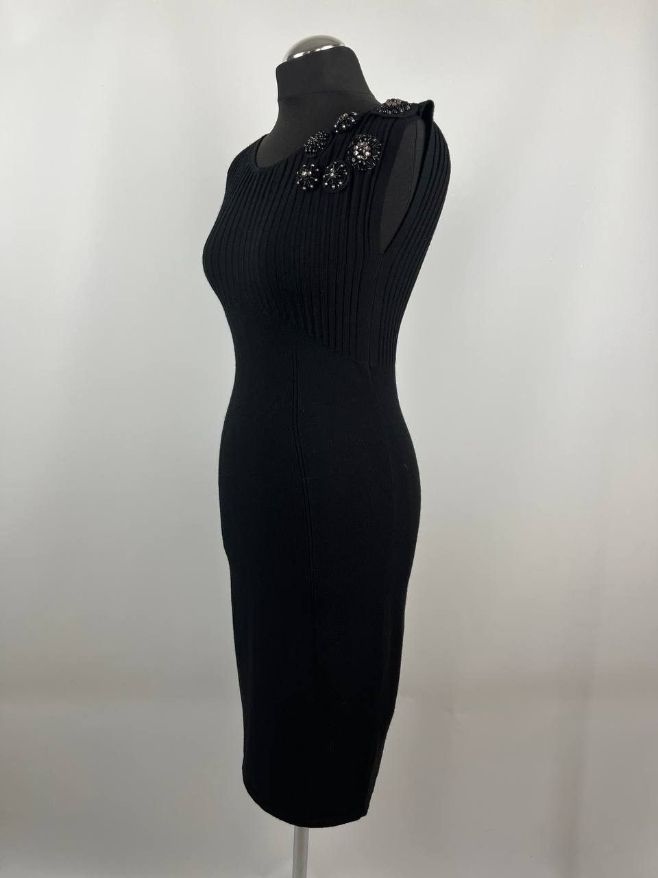 Roberto Cavalli Class Roberto Cavalli Black Knit Midi Dress Womens Size S / US 4 / IT 40 - 2 Thumbnail