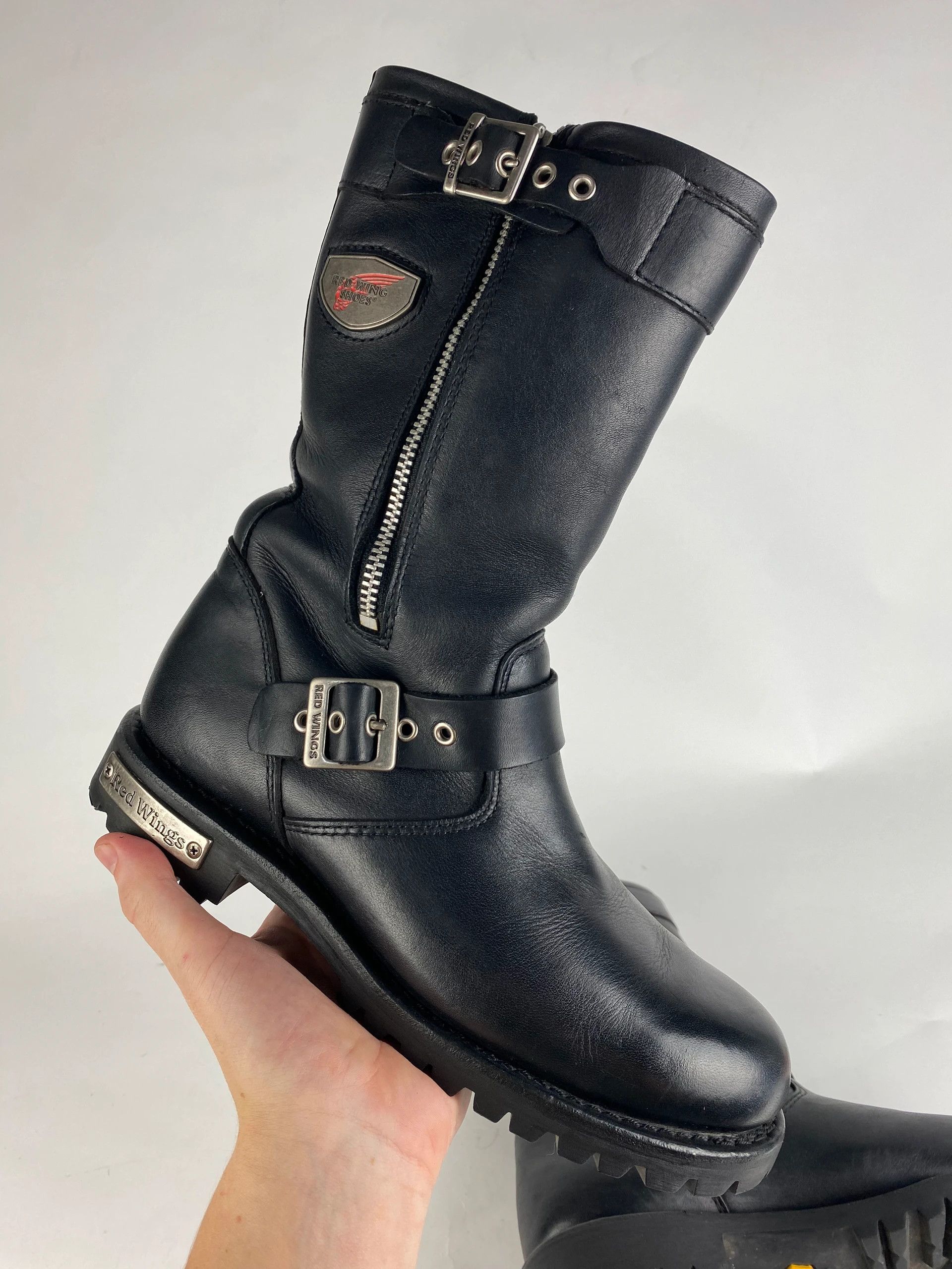 Other red wing shoes engineer leather boots biker high vibram Size US 8.5 / IT 38.5 - 1 Thumbnail