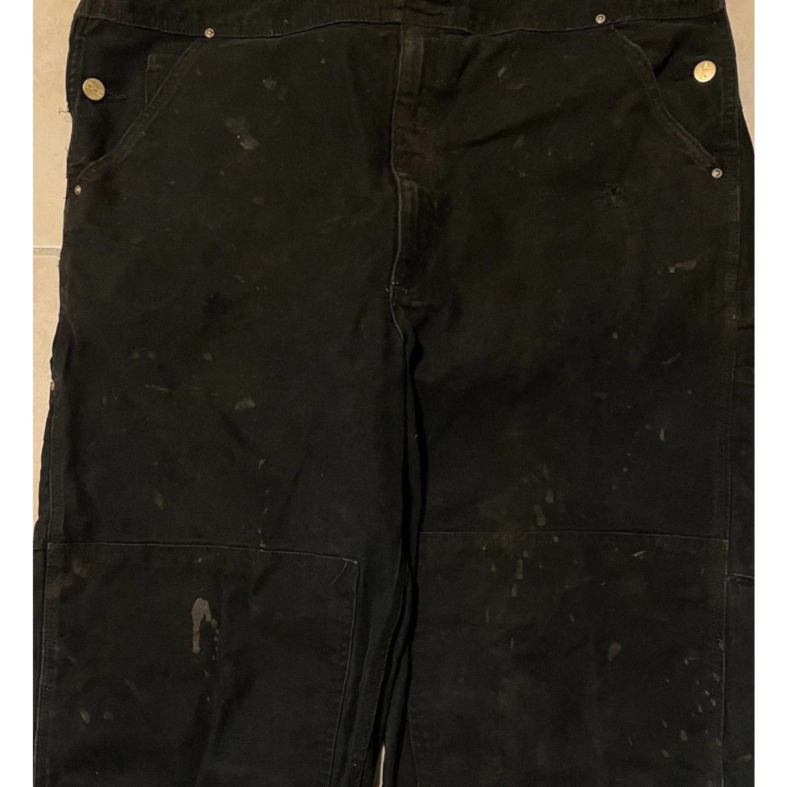 Carhartt VINTAGE Carhartt Overalls Jeans 40/29 Black Distressed Double Knee 80s 90s Grunge Trucker Punk Skate Workwear Mens Size US 40 / EU 56 - 5 Thumbnail