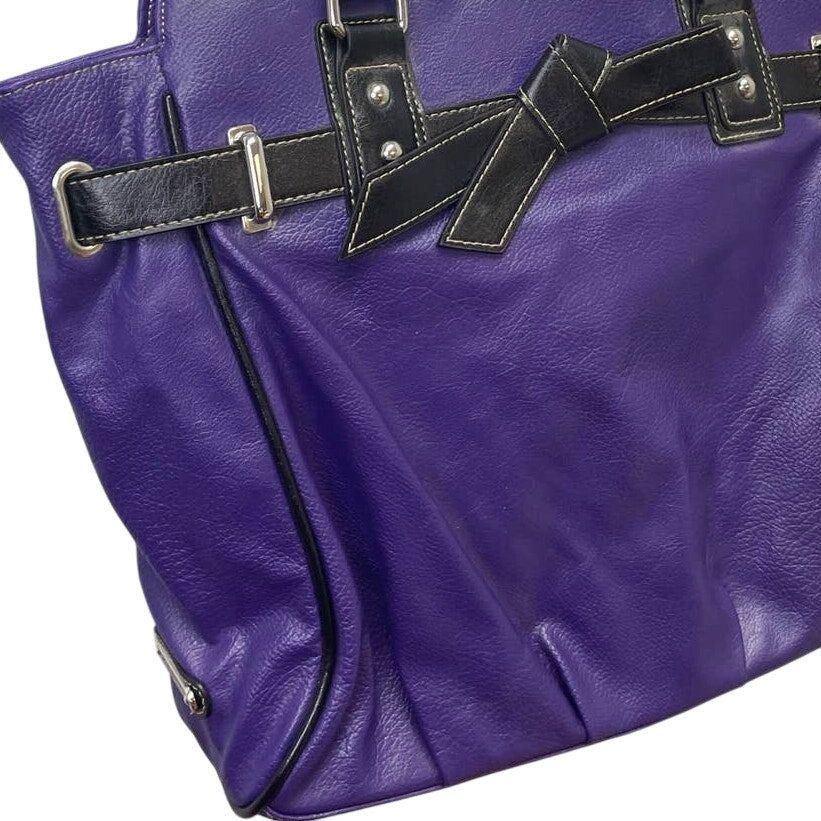 Other Rosetti Purple Faux Leather Braided Handle Handbag Purse Size ONE SIZE - 2 Thumbnail
