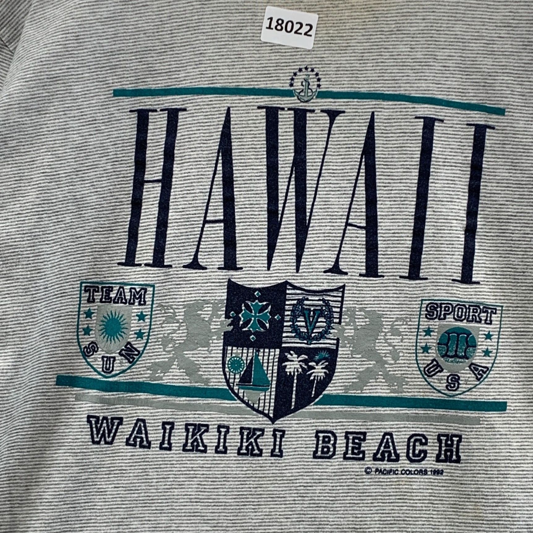 Vintage Vintage Hawaii Single Stitch Shirt Gray Mini Striped Waikiki Beach XL 23X30 USA Size US XL / EU 56 / 4 - 7 Thumbnail