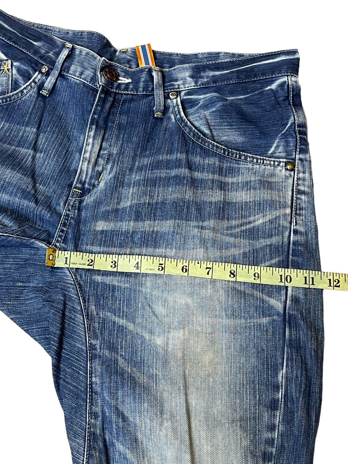 Edwin SICK🔥VINTAGE EDWIN XV FUNCTION CURVE LEG DISTRESSED JEANS Size US 35 - 14 Thumbnail