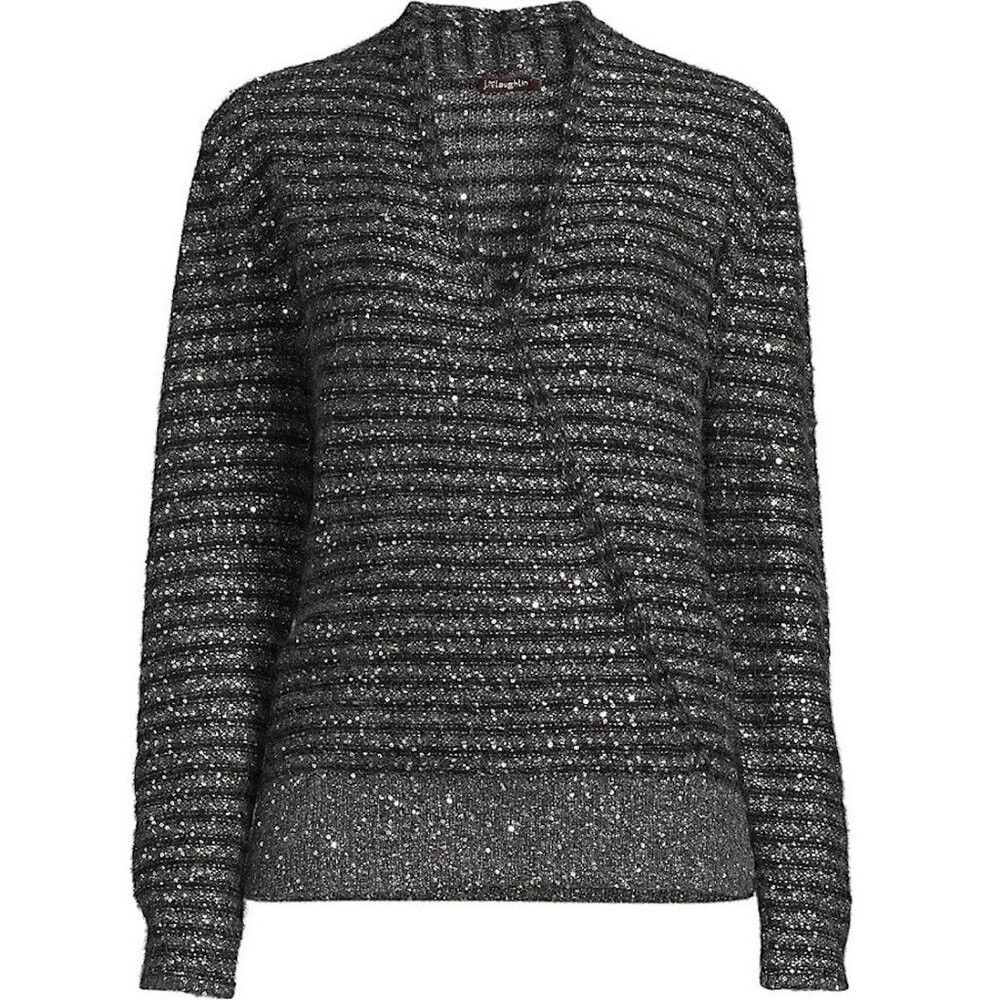 J.McLaughlin New J.McLaughlin Gretta Glitter Merino Wool Blend Sweater S Size L / US 10 / IT 46 - 2 Thumbnail