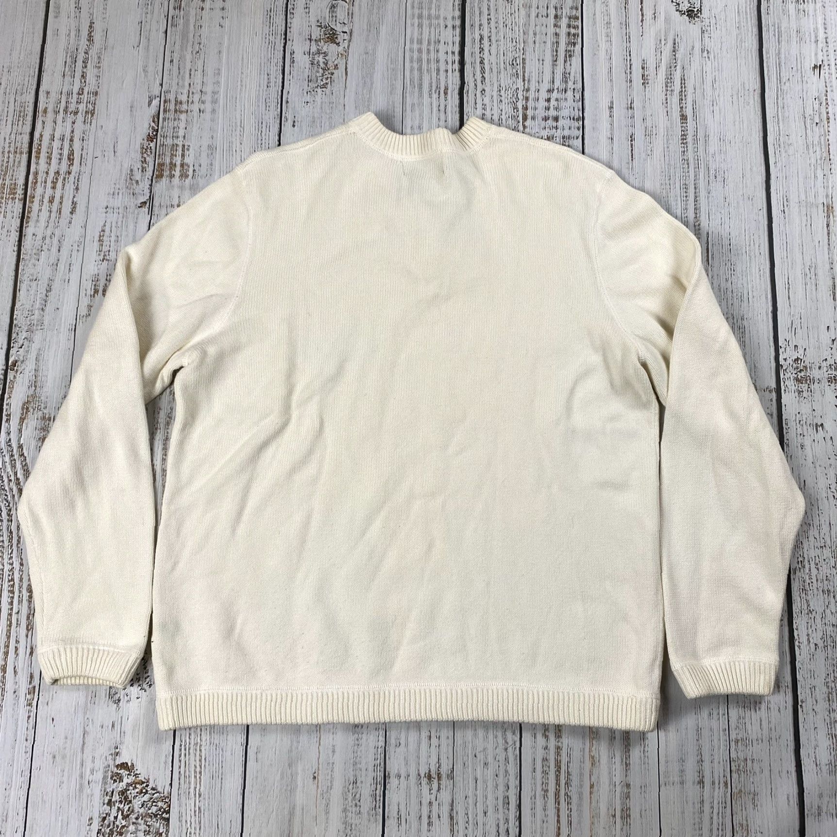 Eddie Bauer VINTAGE EDDIE BAUER HENLEY SWEATER MENS LARGE IVORY 2-BUTTON KNIT FALL WINTER Size US L / EU 52-54 / 3 - 5 Thumbnail