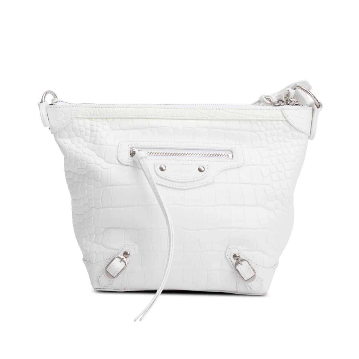 Balenciaga Balenciaga XS Neo Classic White Croc Embossed Leather Bag Size ONE SIZE - 2 Thumbnail