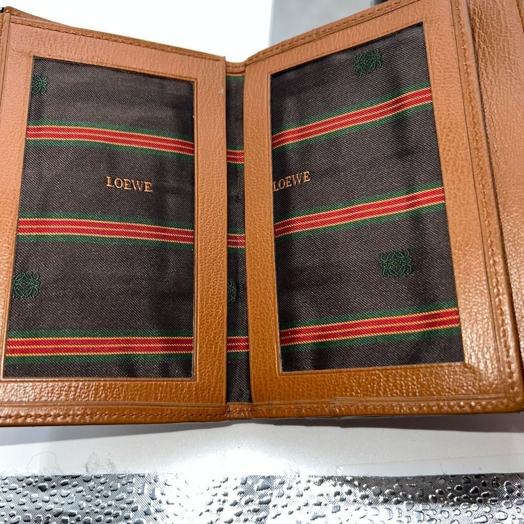 Loewe Loewe Velazquez Leather Folded Wallet Double-sided Brown Tan Size ONE SIZE - 8 Thumbnail