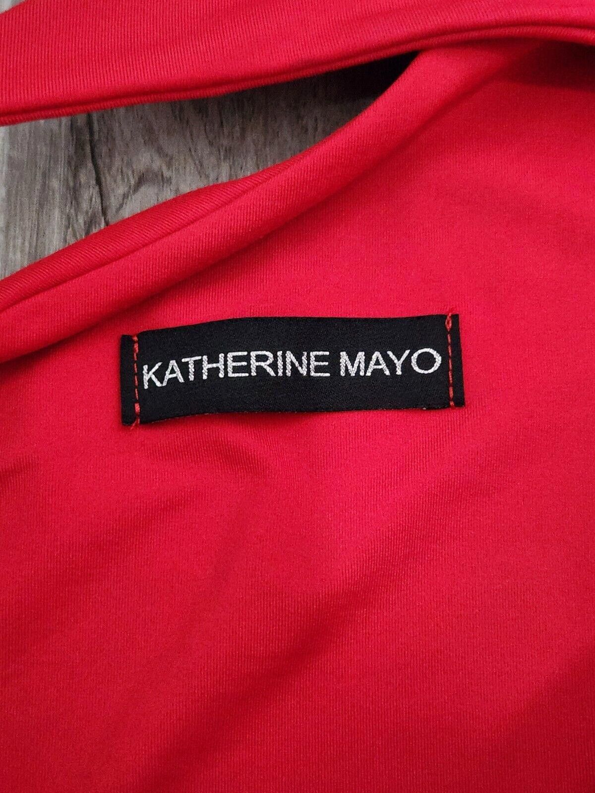 Designer Katherine Mayo Dress Red Cut Out Sexy Small One Sleeve Size S / US 4 / IT 40 - 3 Thumbnail