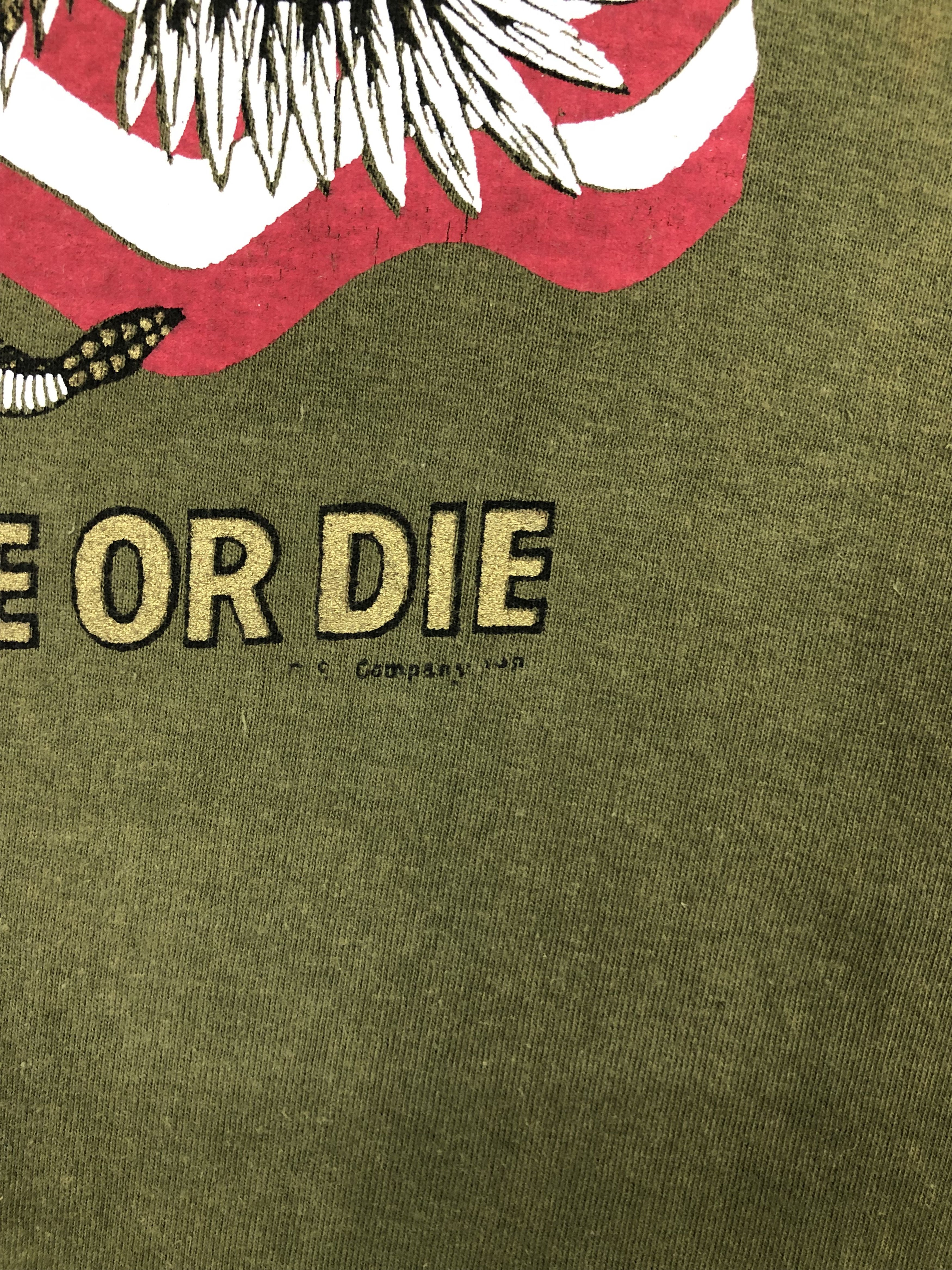Vintage Usa Live Free Or Die Eagle Flag T-Shirt