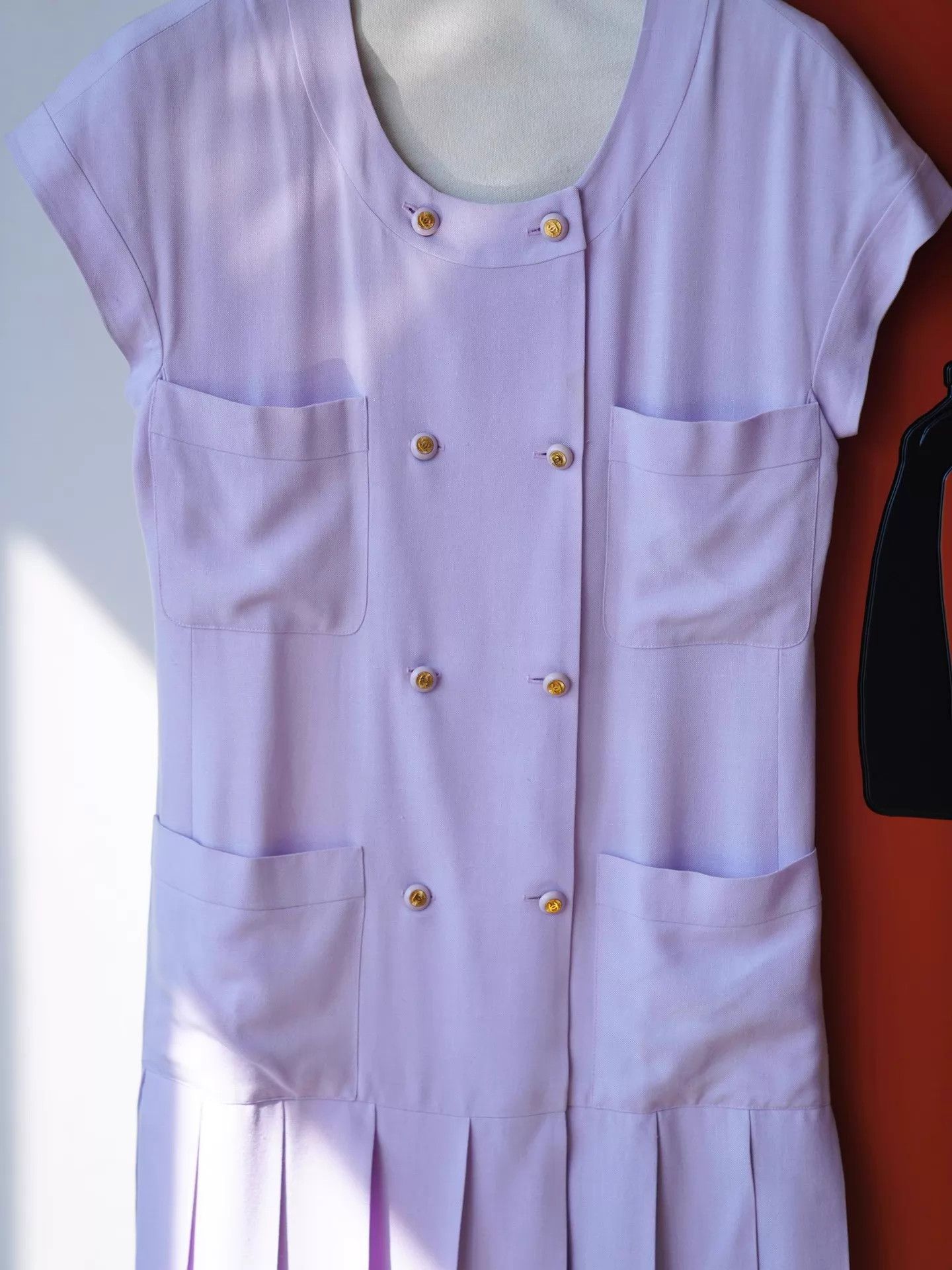 Chanel Chanel 90s Lilac Pleated Short Sleeve Dress FR38 Size S / US 4 / IT 40 - 4 Thumbnail