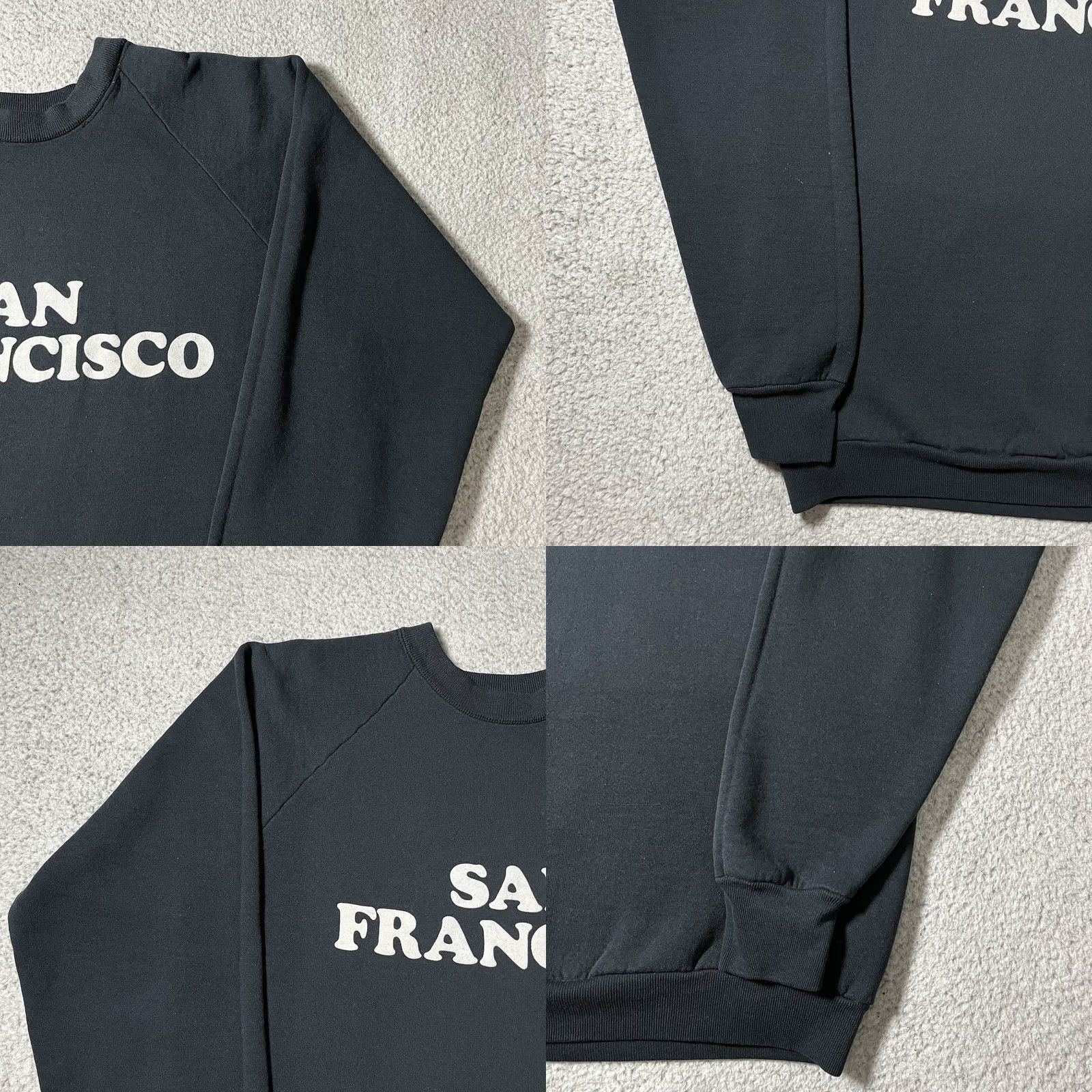 Fruit Of The Loom VINTAGE San Francisco Sweatshirt Mens XL California USA 90s Crewneck Graphic Print Black Size US XL / EU 56 / 4 - 9 Thumbnail