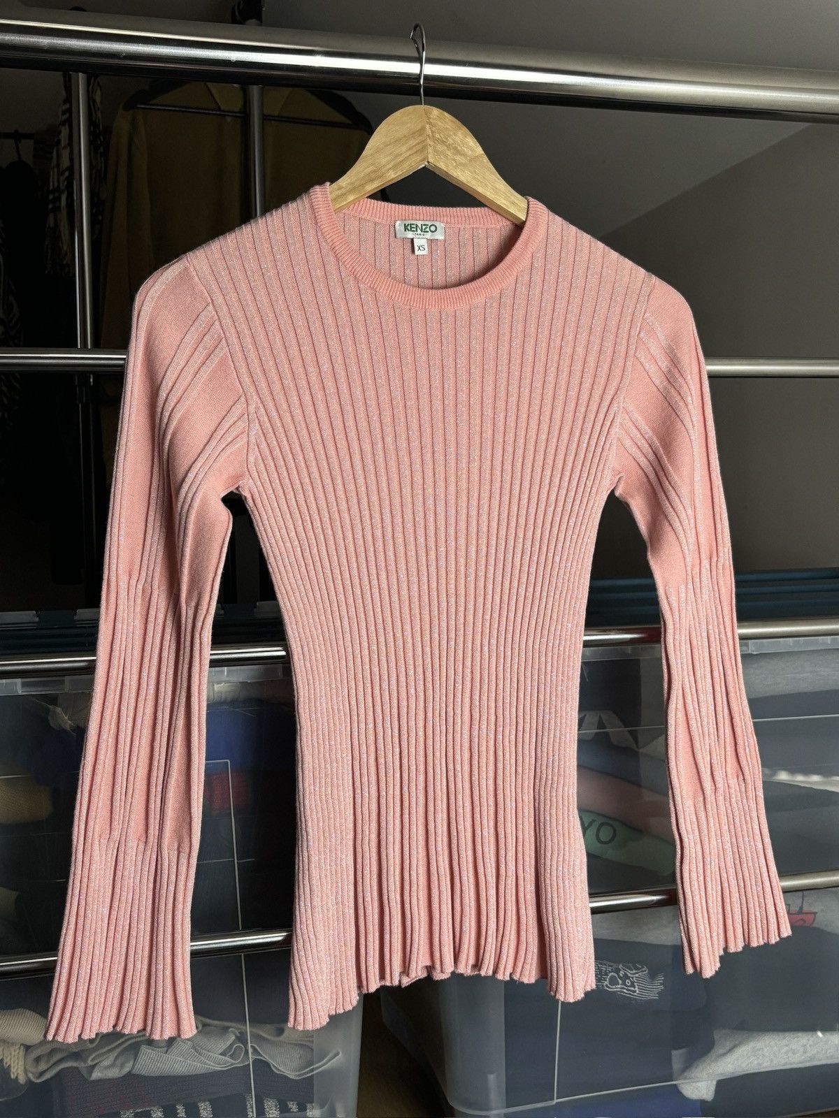 Kenzo Kenzo Glossy Pleated Long Sleeve Top Size XS / US 0-2 / IT 36-38 - 2 Thumbnail