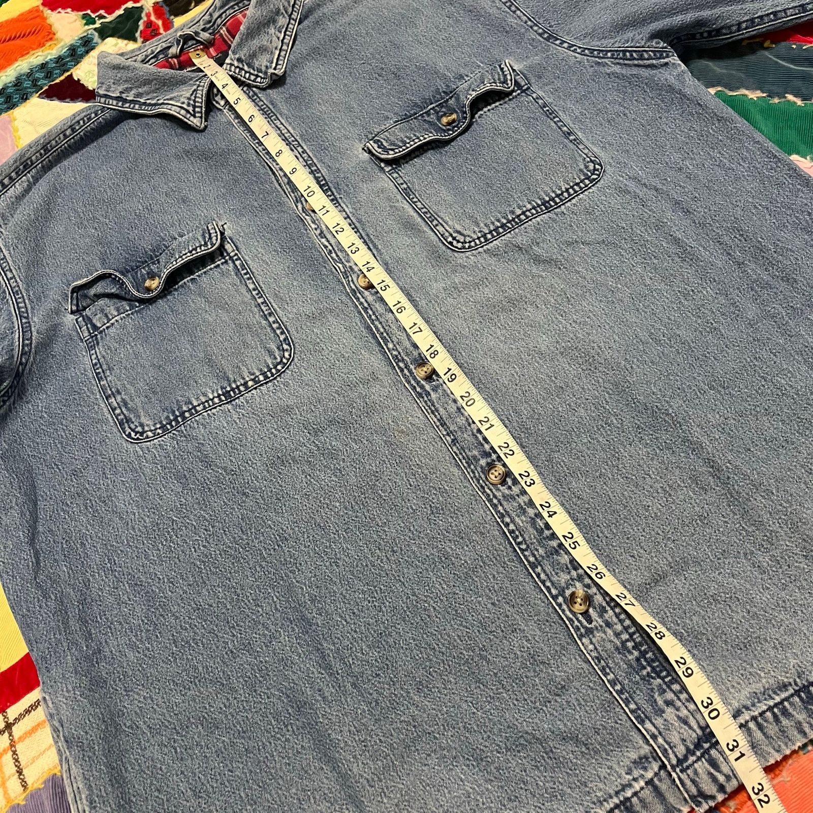 Cherokee Vintage Cherokee Flannel Lined Denim Button Up XL Size US XL / EU 56 / 4 - 4 Thumbnail